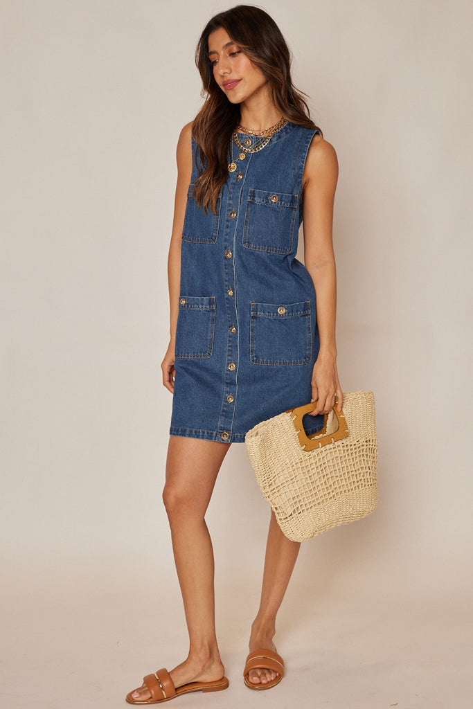 Gabi Button Up Mini Dress