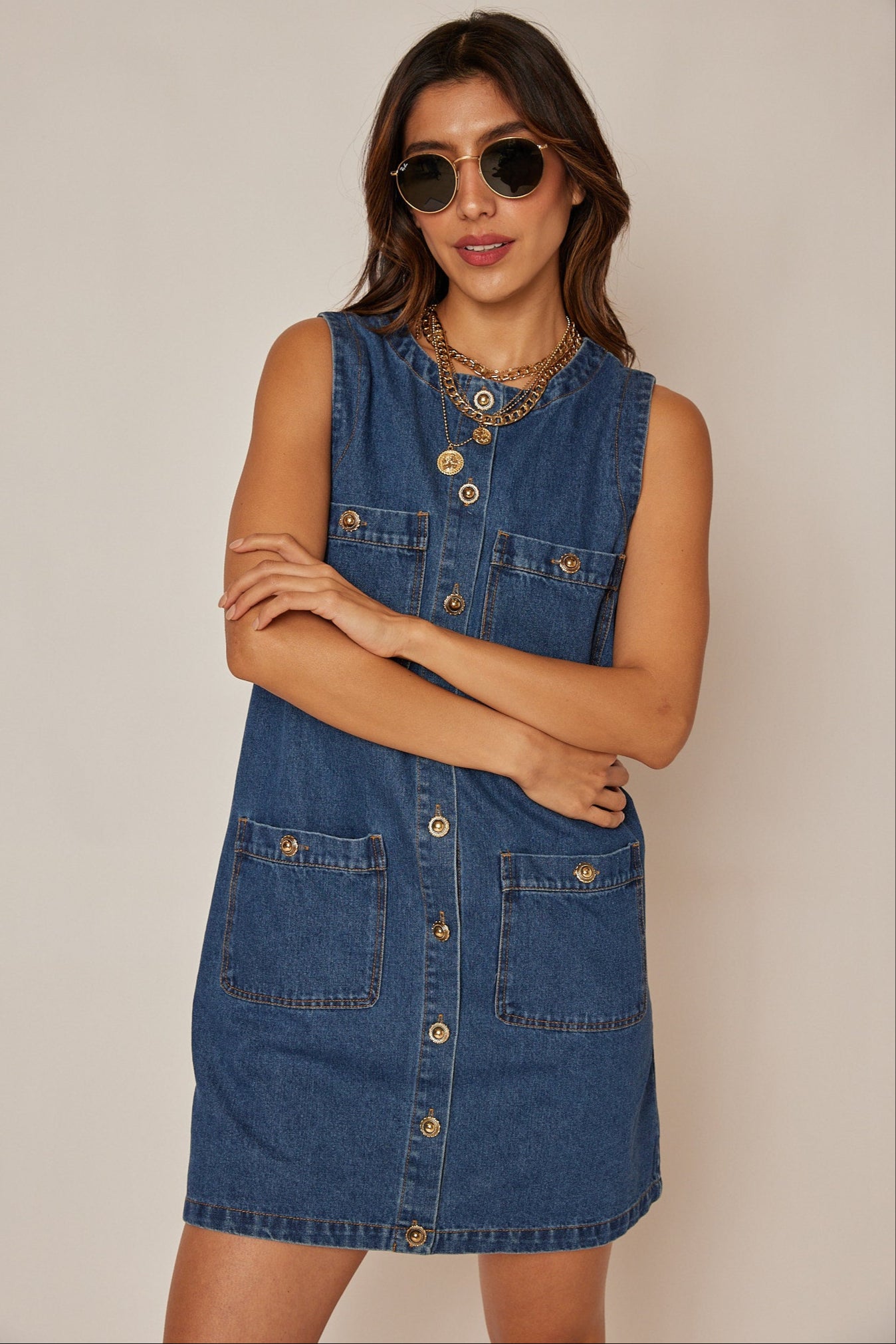 Gabi Button Up Mini Dress