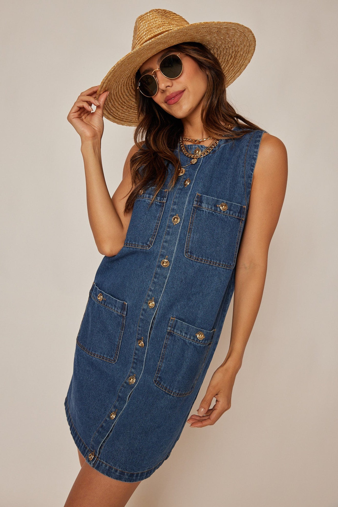 Gabi Button Up Mini Dress