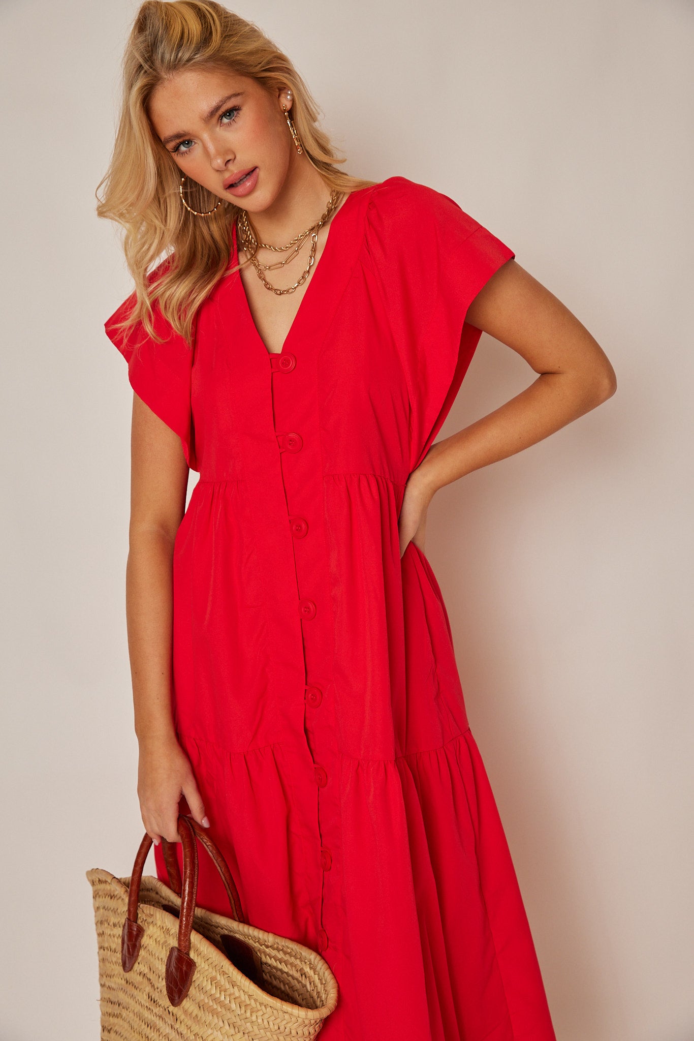 Rachel V Neck Midi Dress
