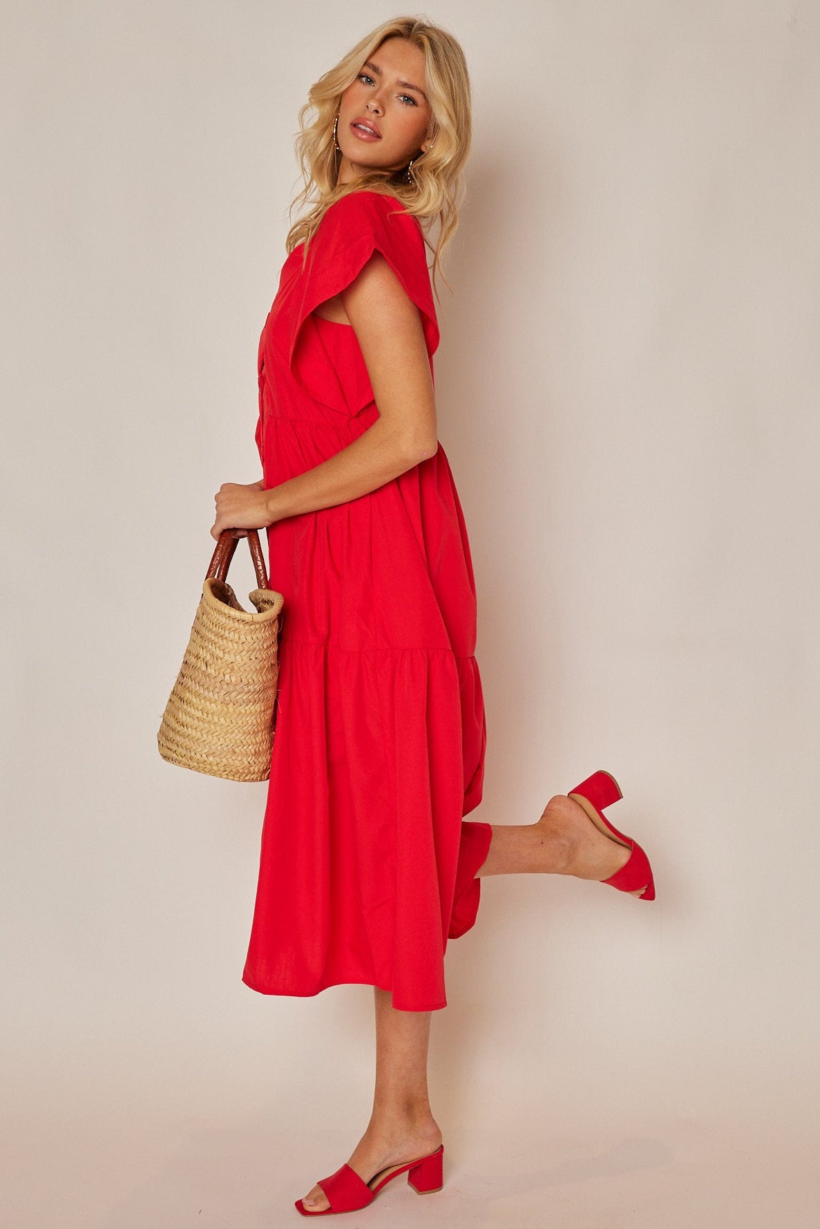 Rachel V Neck Midi Dress