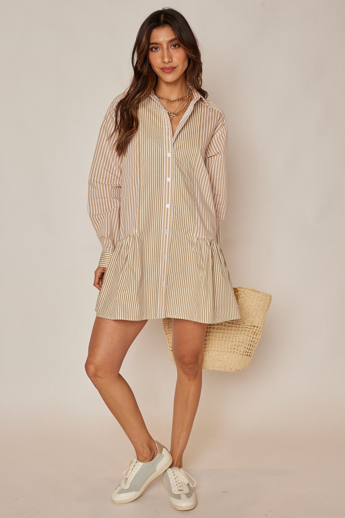 Chloe Striped Shirt Dress