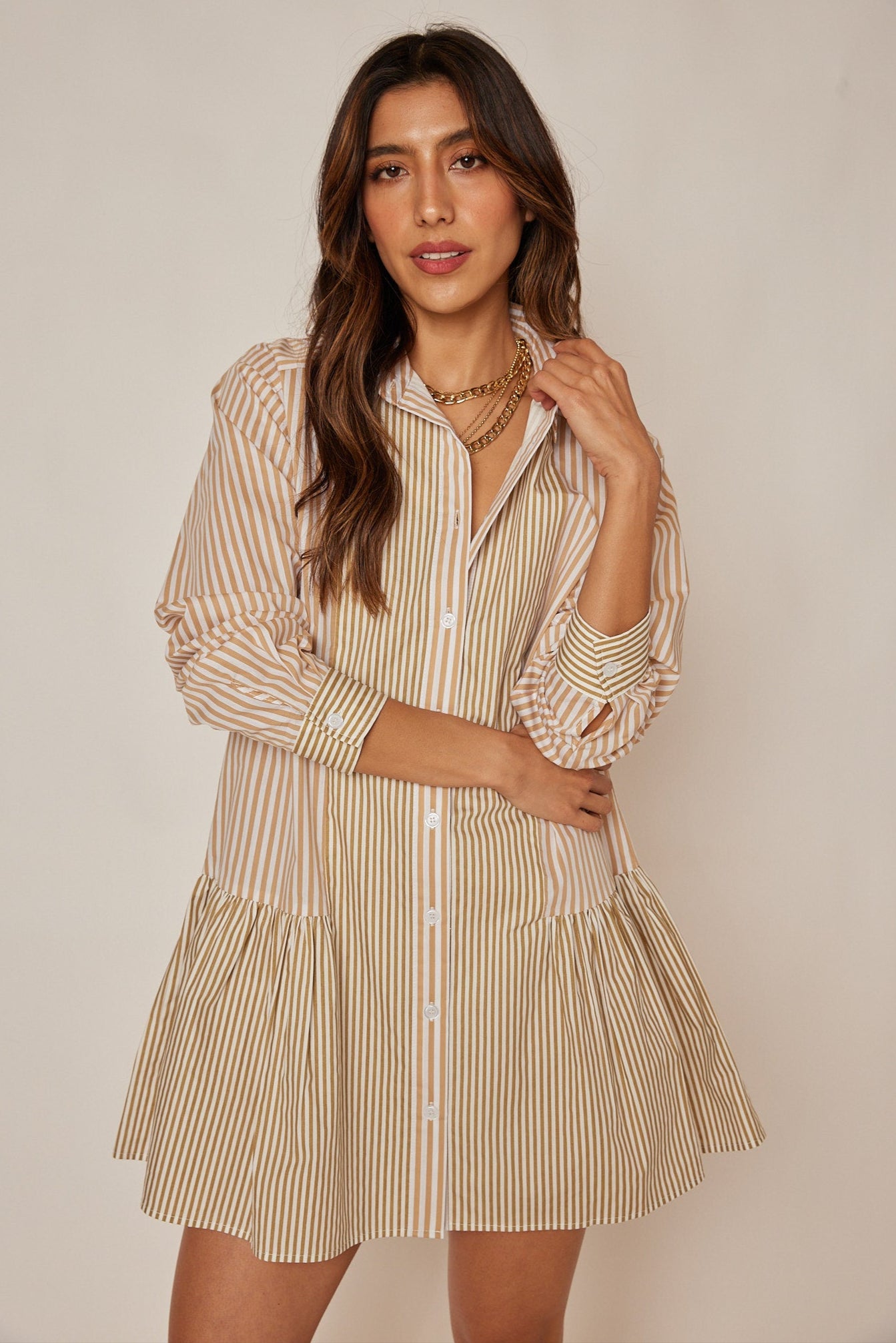 Chloe Striped Shirt Dress