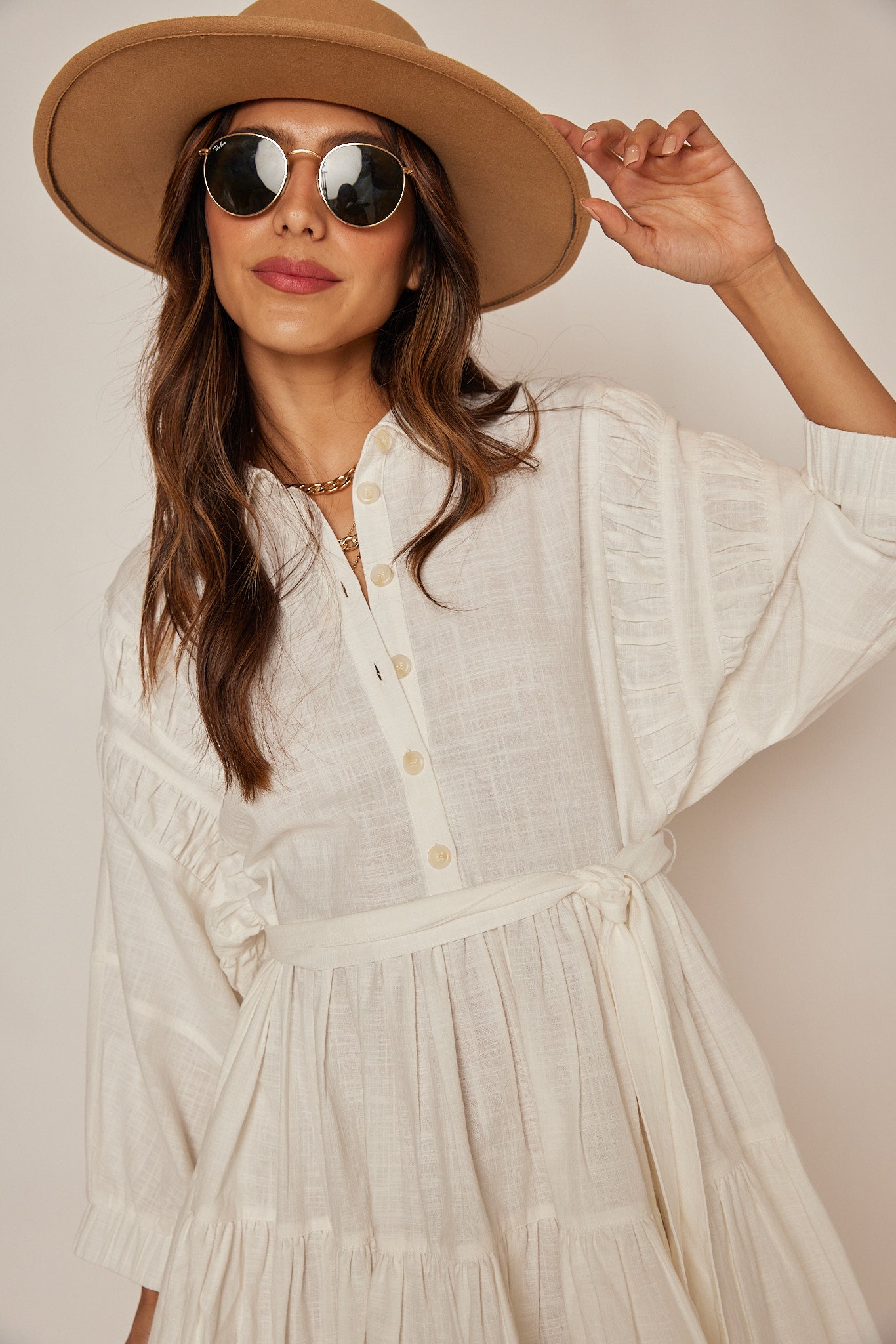 Marilyn Collared Long Sleeve Dress