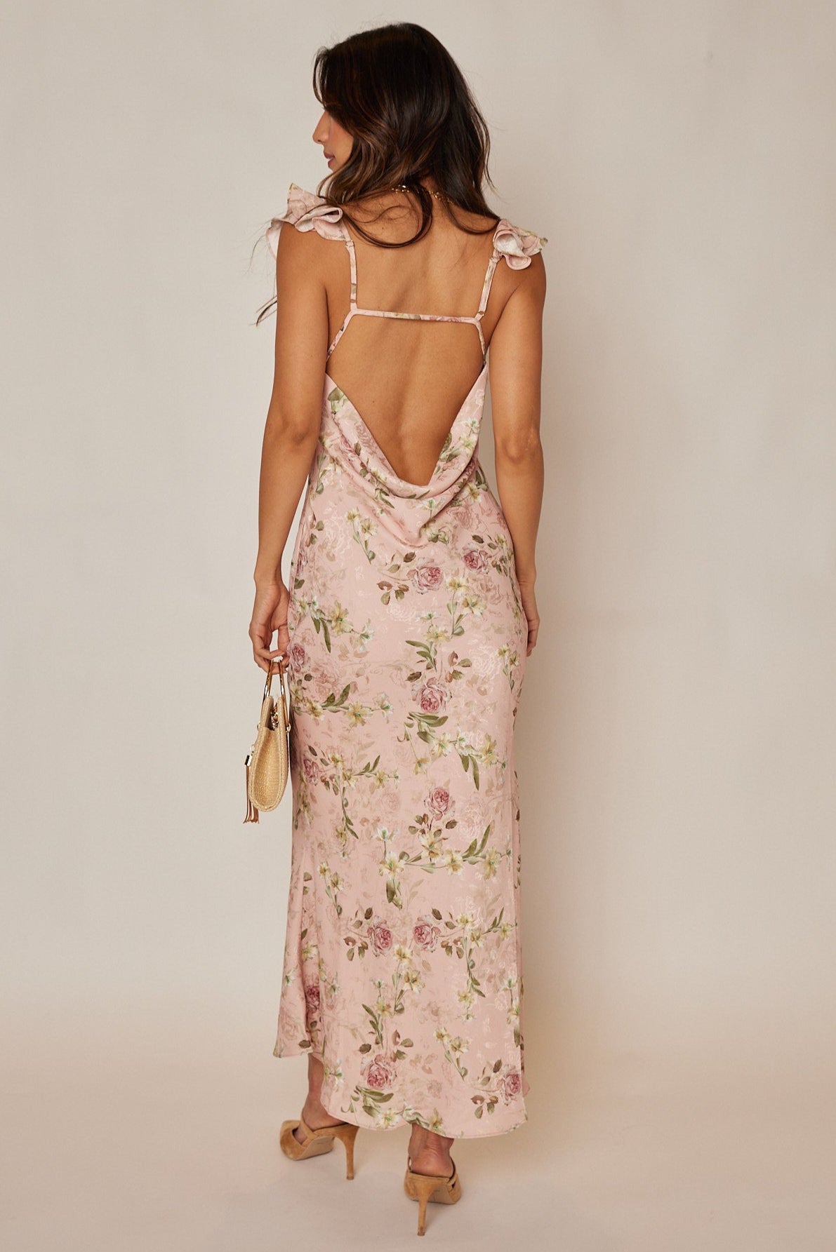 Elise Ruffled Woven Maxi Dress