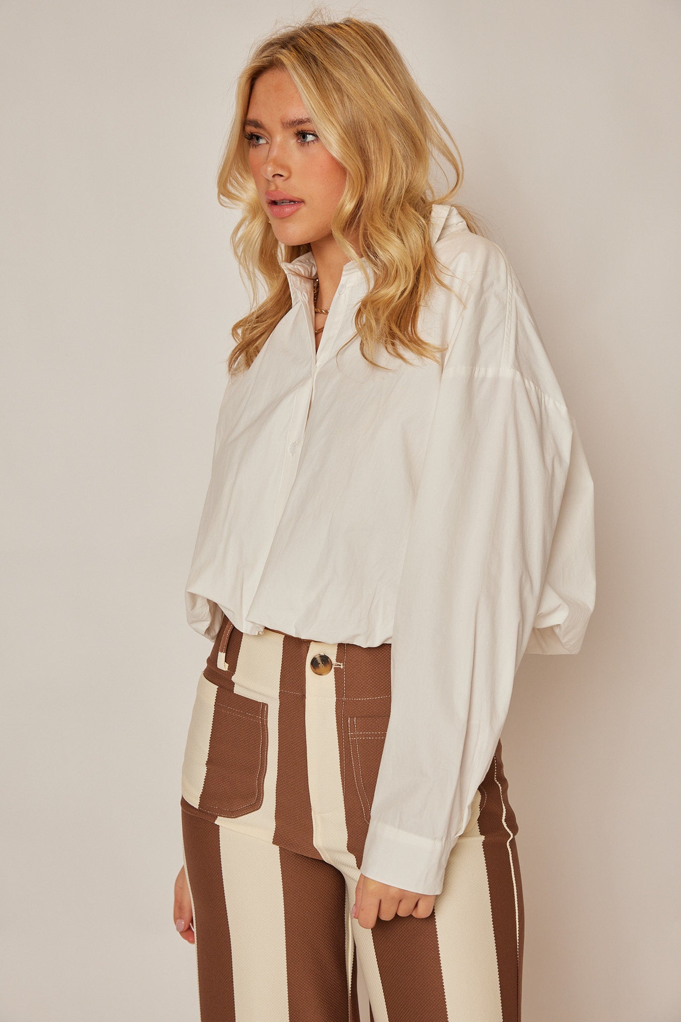 SALE - Tatum Bubble Hem Button Up