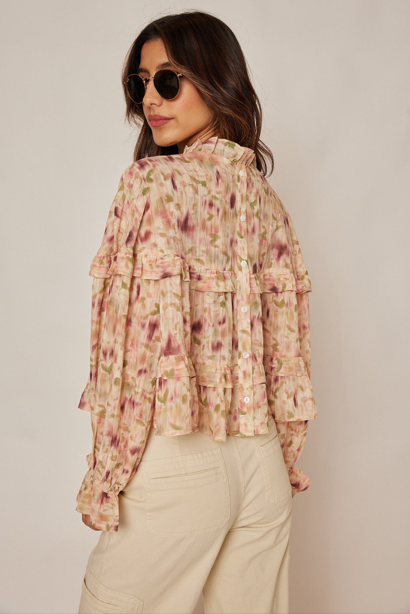 Betty Floral Frilly Blouse