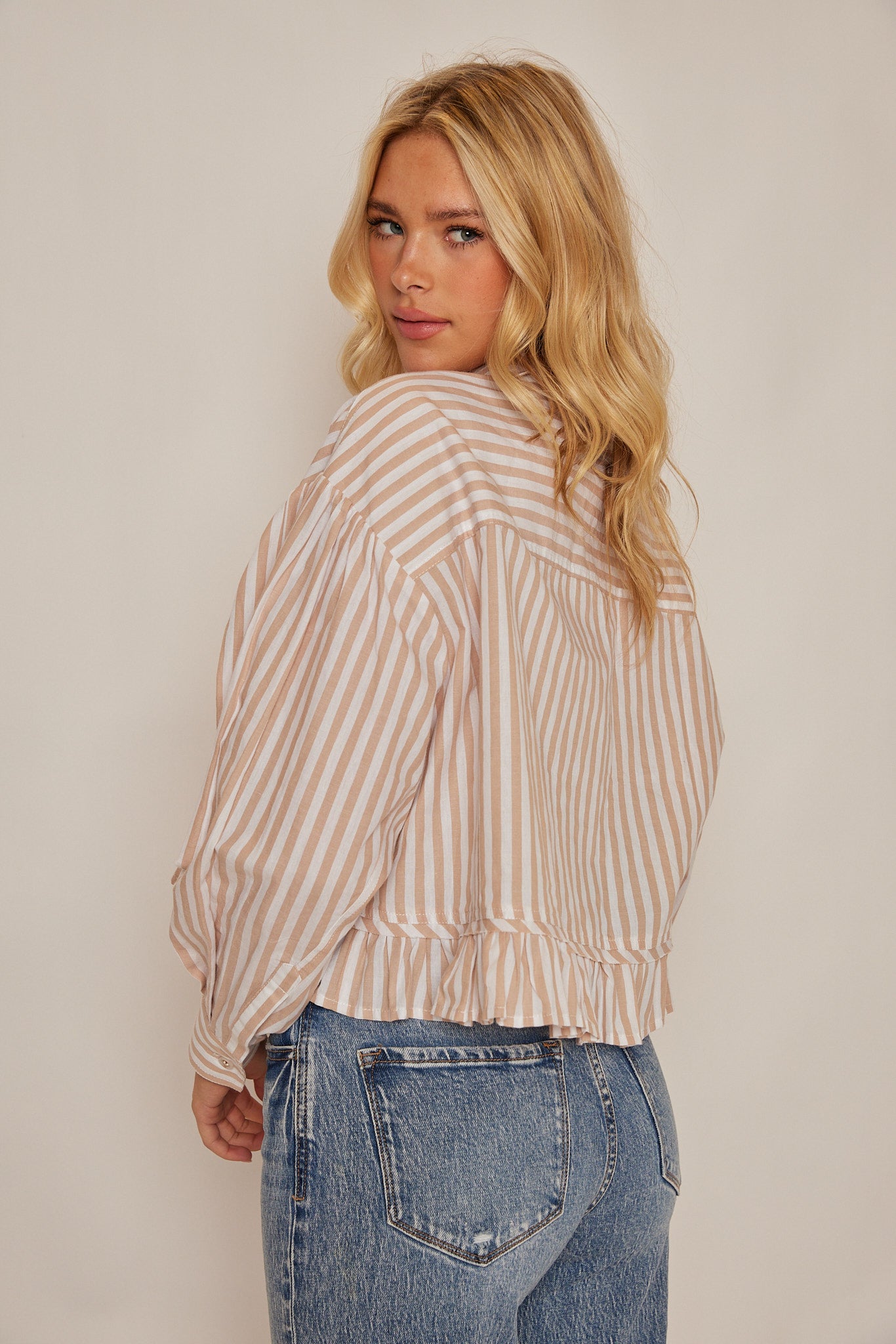Stevie Frilly Striped Blouse