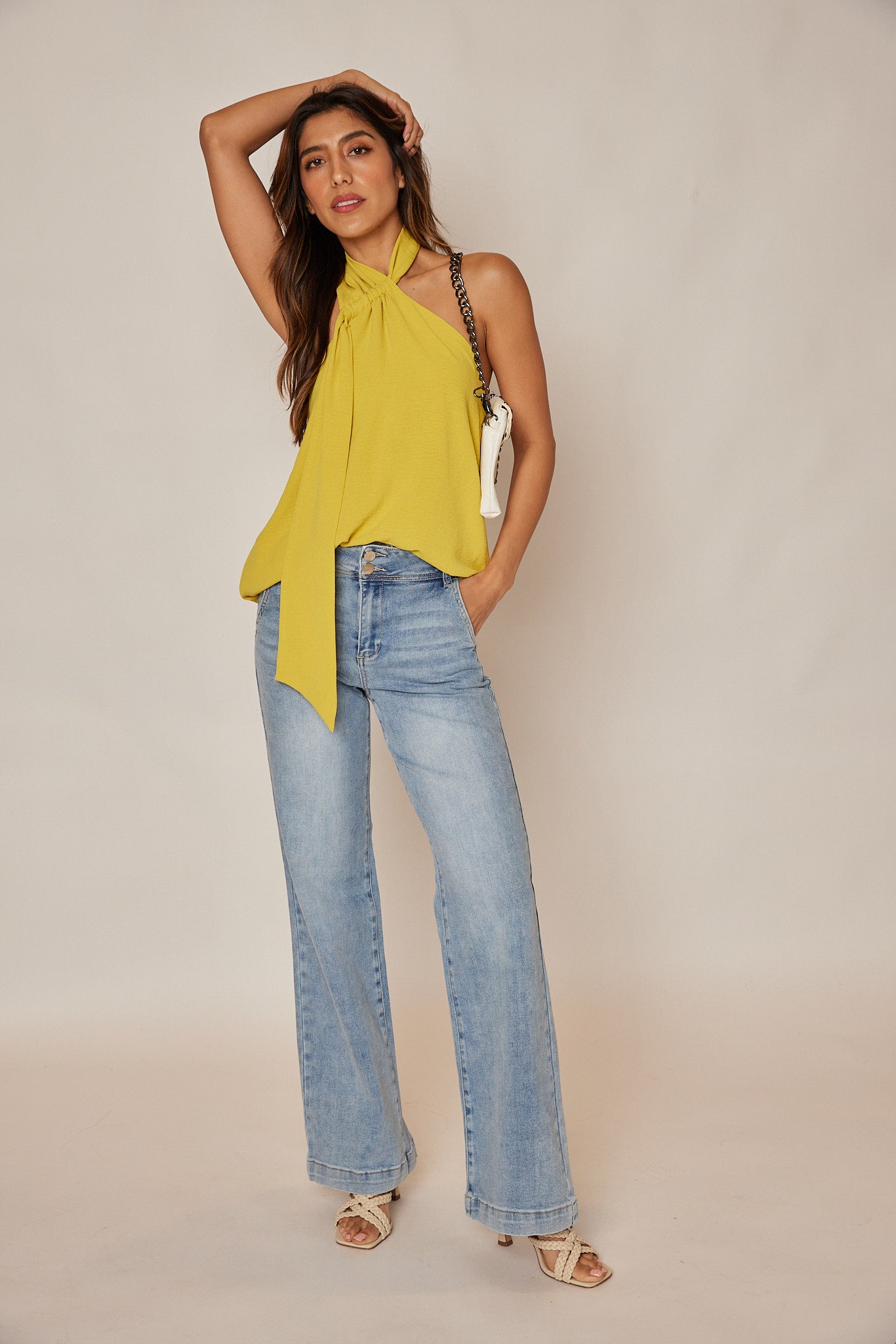 Sasha Risen High Rise Double Button Jeans