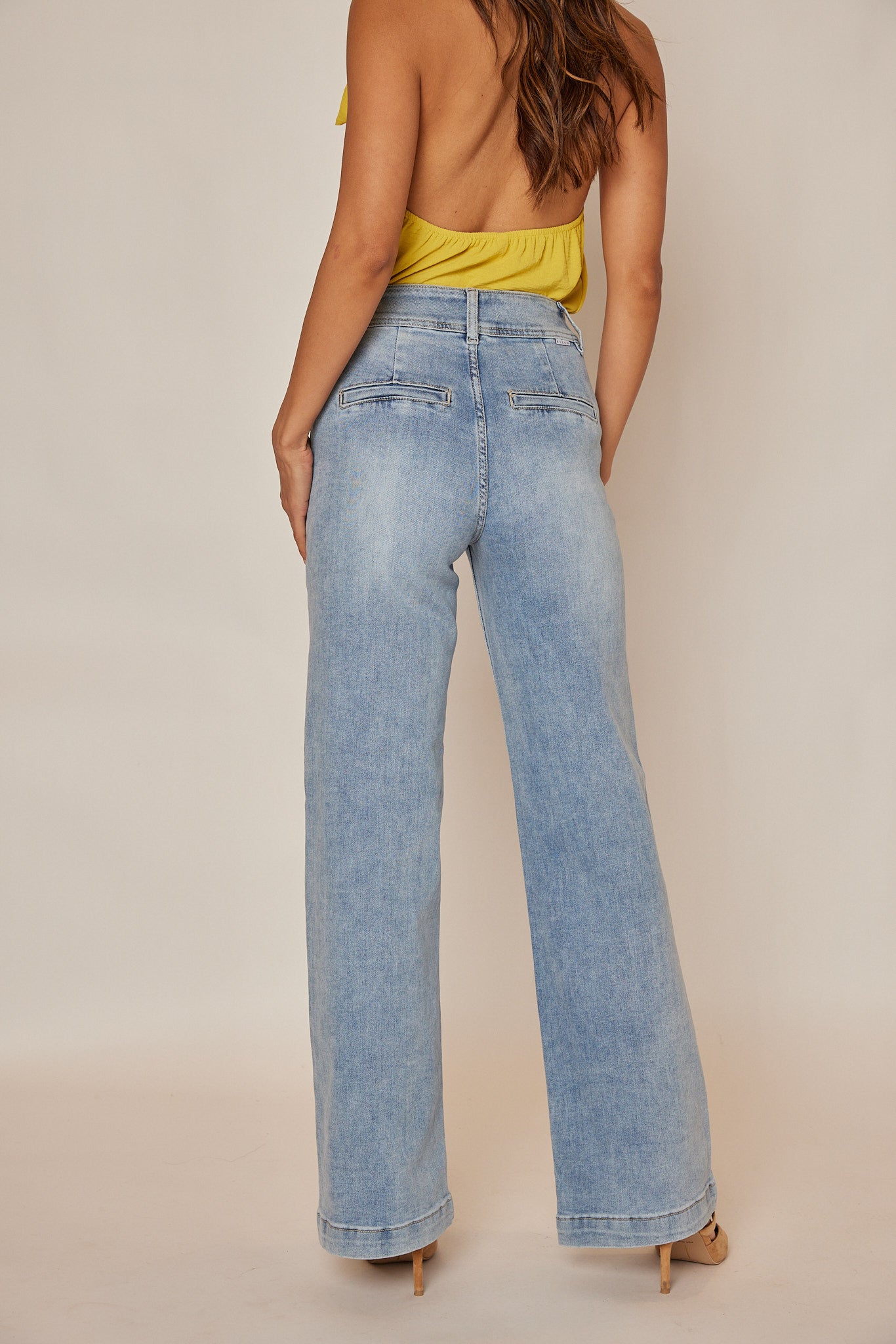 Sasha Risen High Rise Double Button Jeans