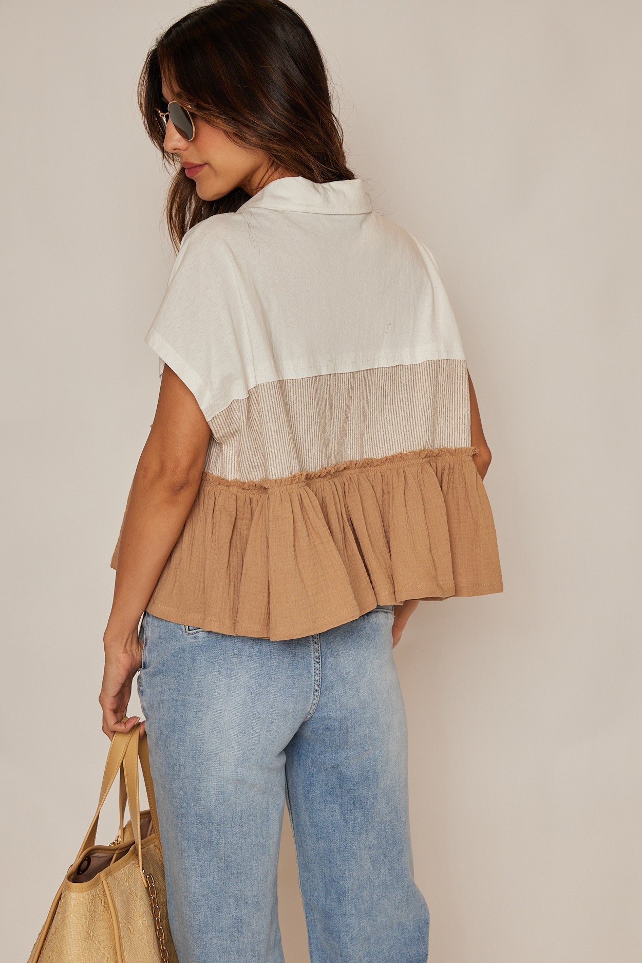Clara Mixed Media Blouse