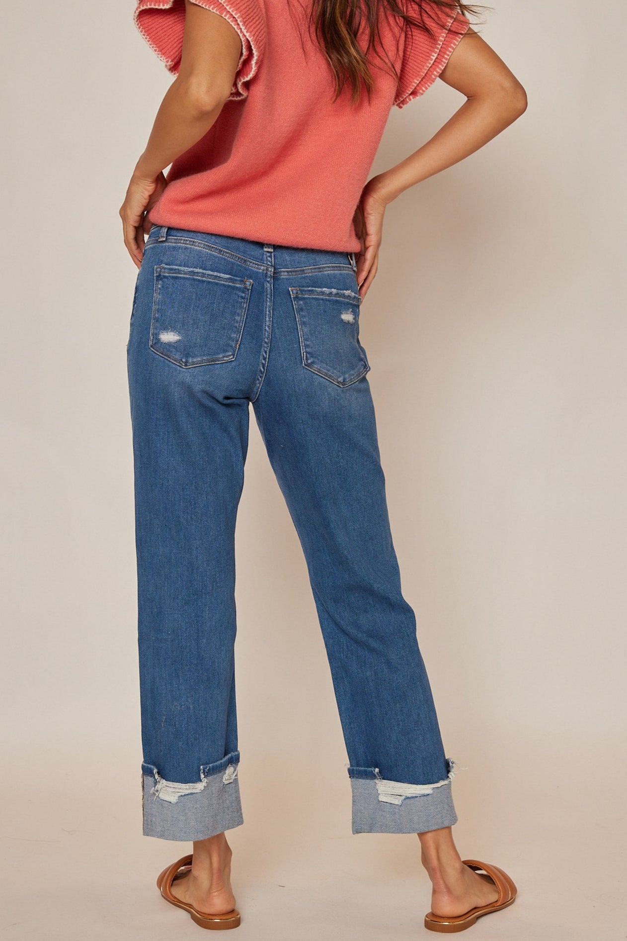 Carlo High Rise Cuffed Jeans