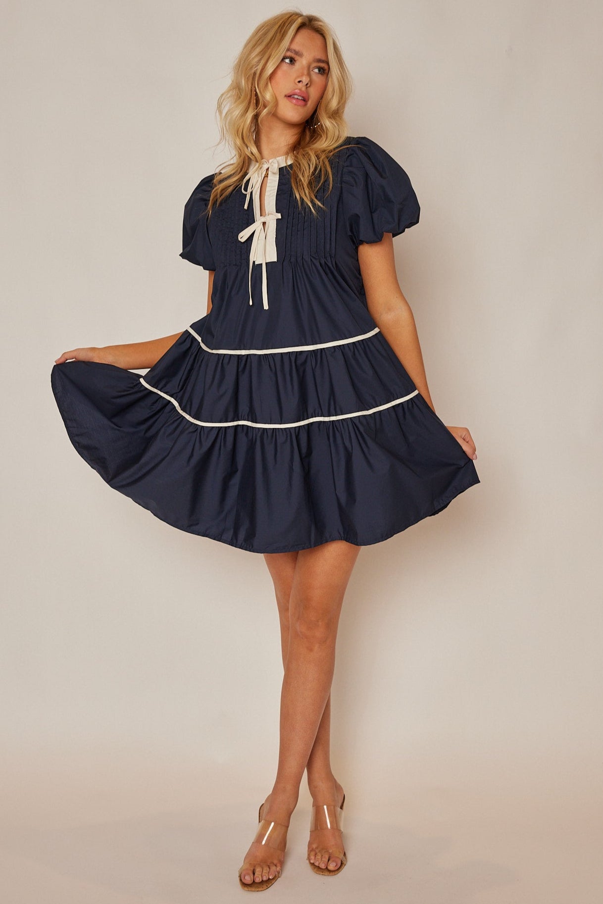 Maeve Tie Puff Sleeve Dress