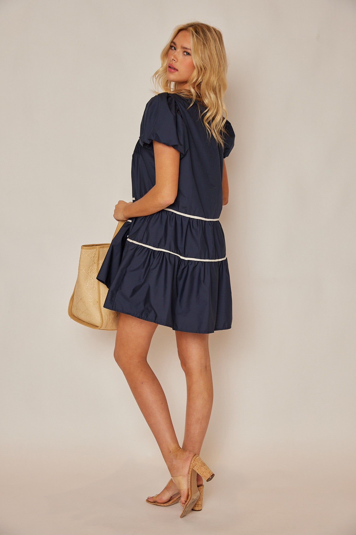 Maeve Tie Puff Sleeve Dress