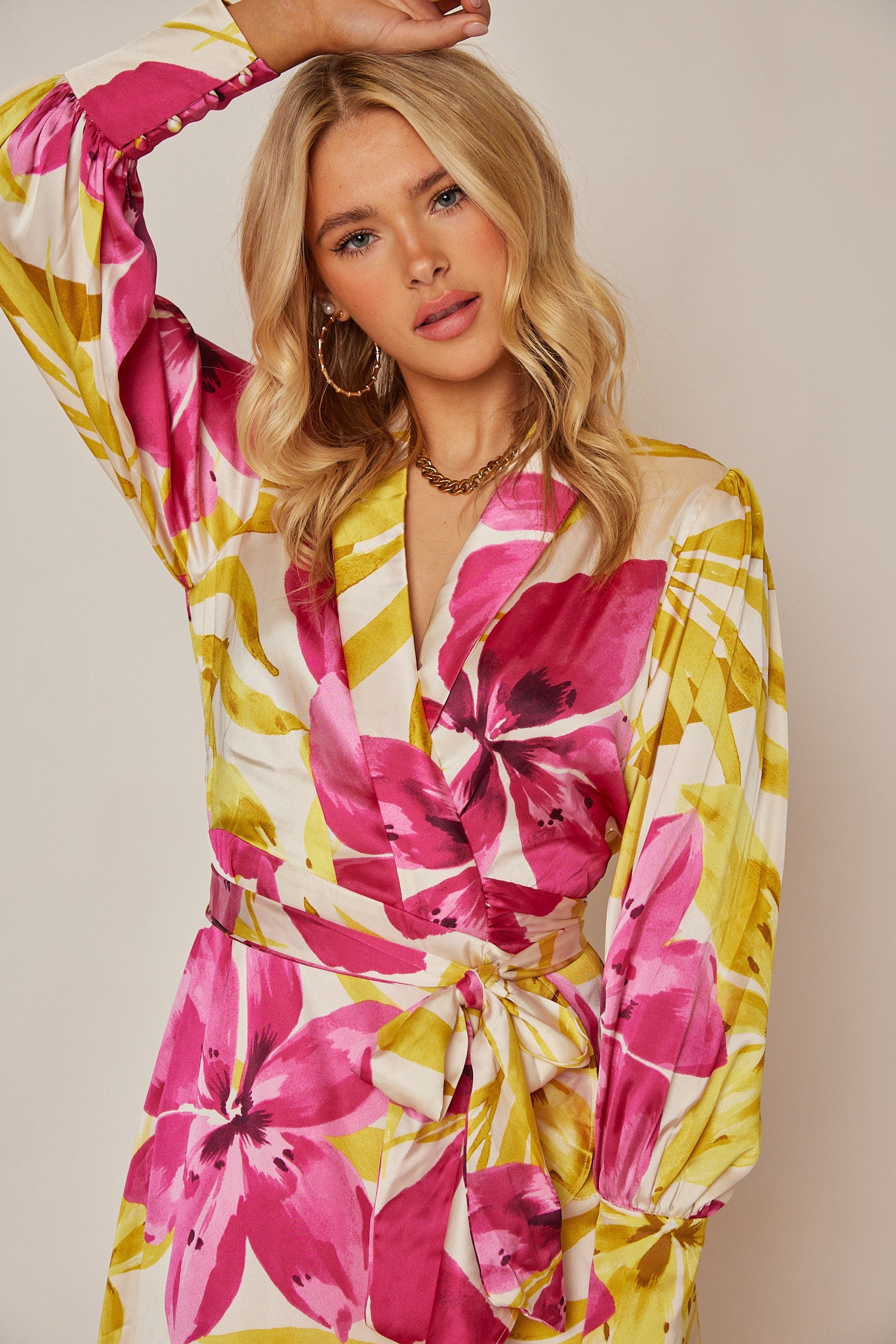 Marin Floral Wrap Midi Dress