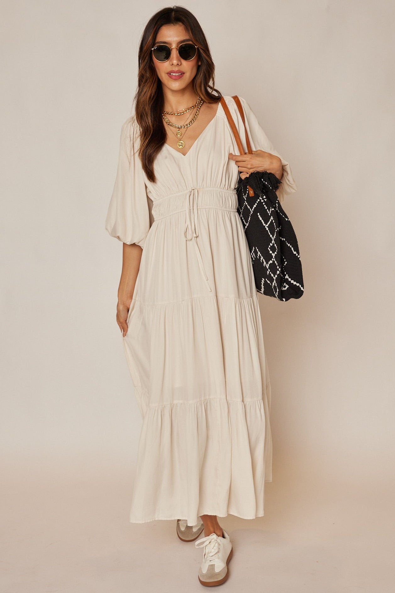 Libbie Balloon Sleeve Midi Dress