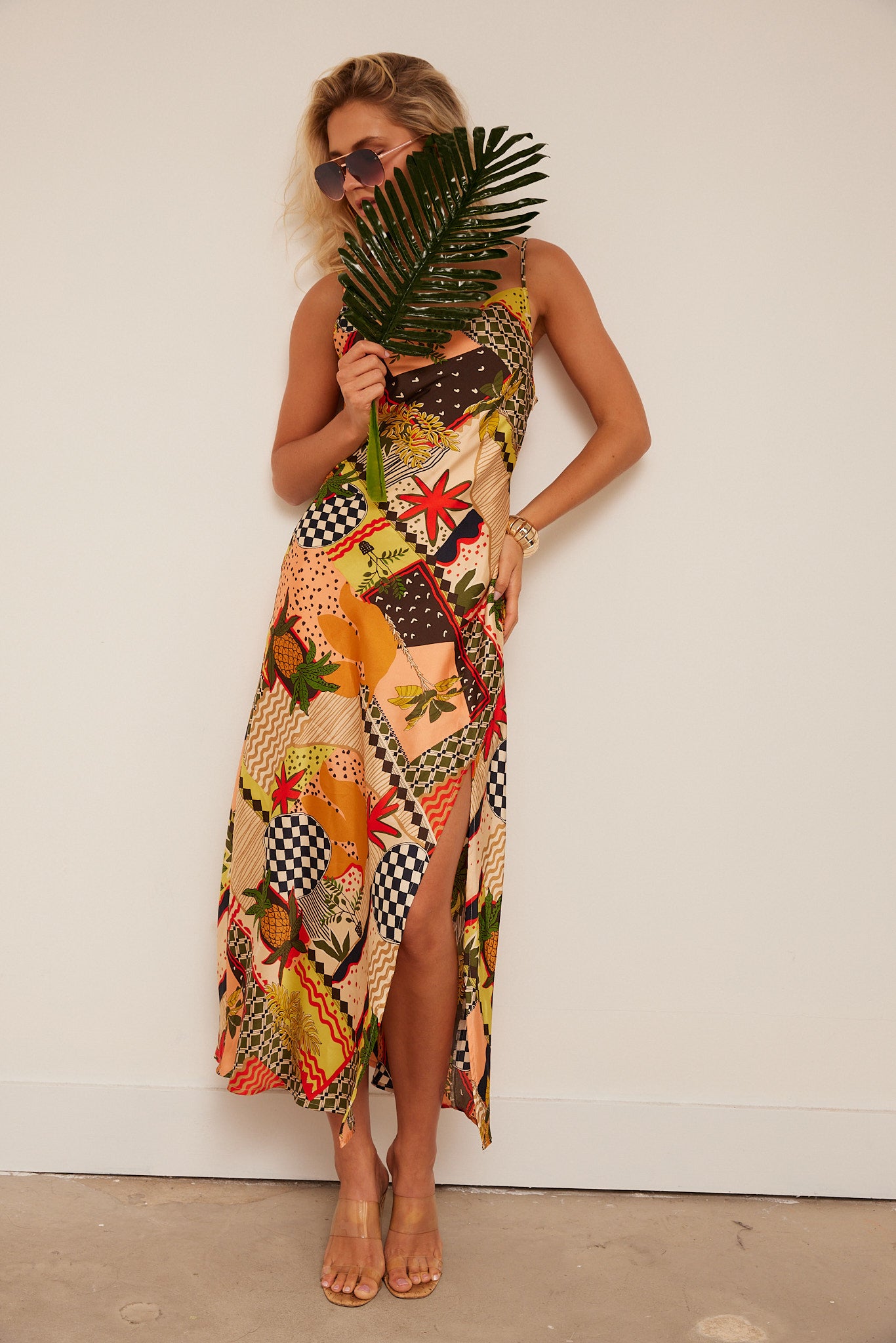 Phoebe Pattern Slit Dress