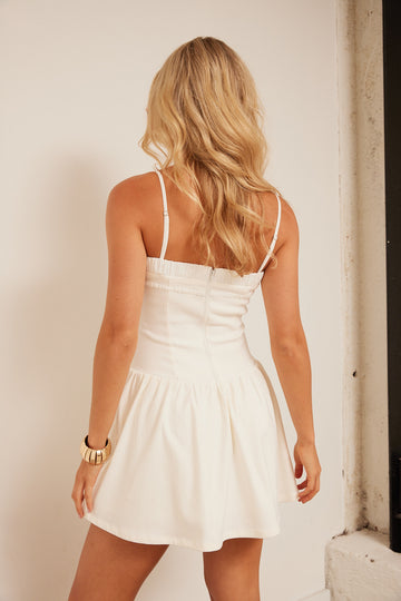 Holly Button Down Mini Dress White / M