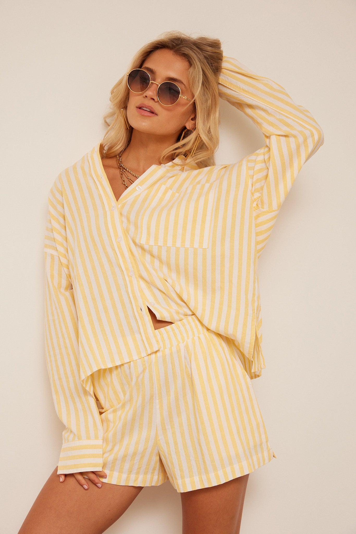 Joanna Striped Cover Up Shorts