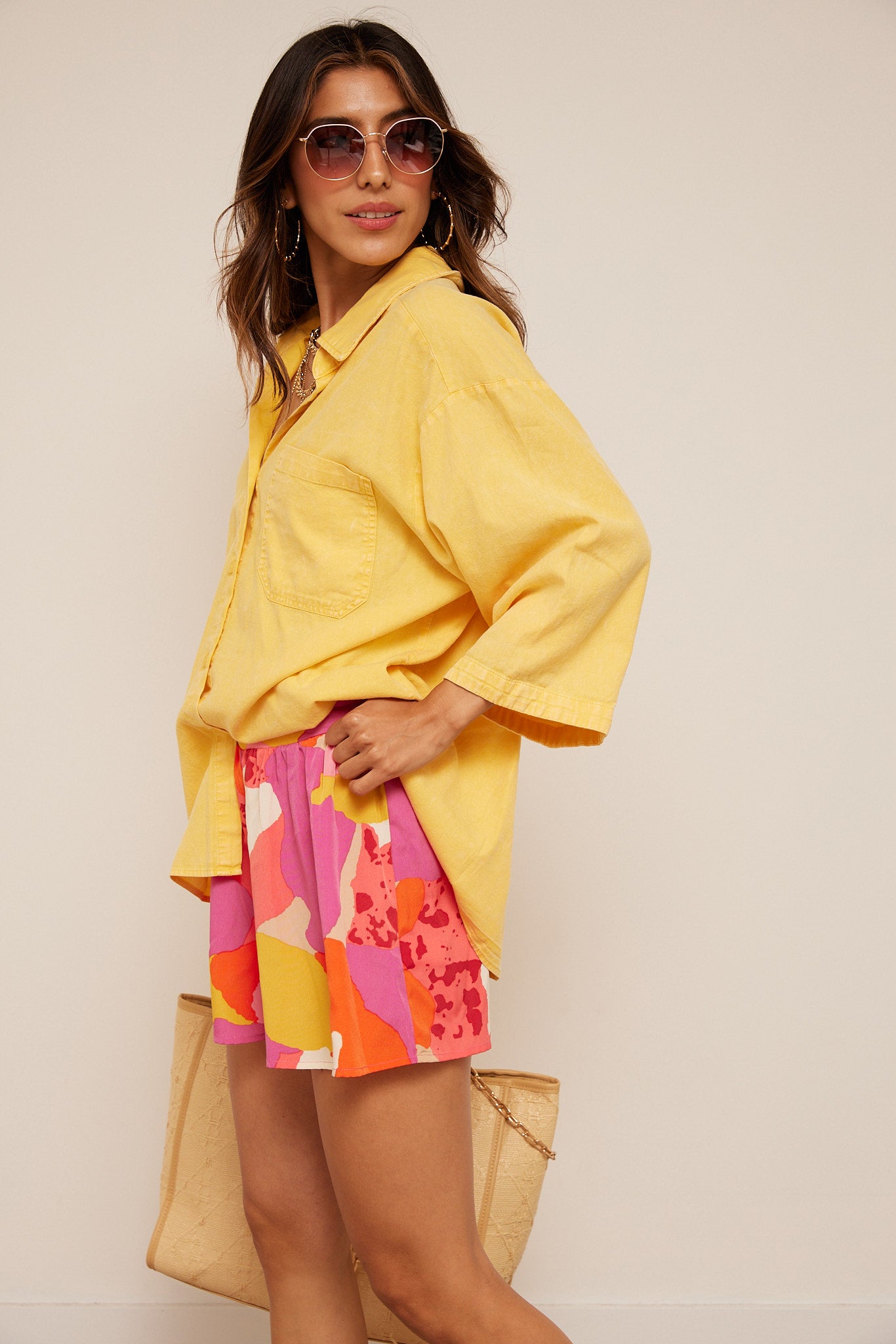 Laura Koi Flower Swing Shorts