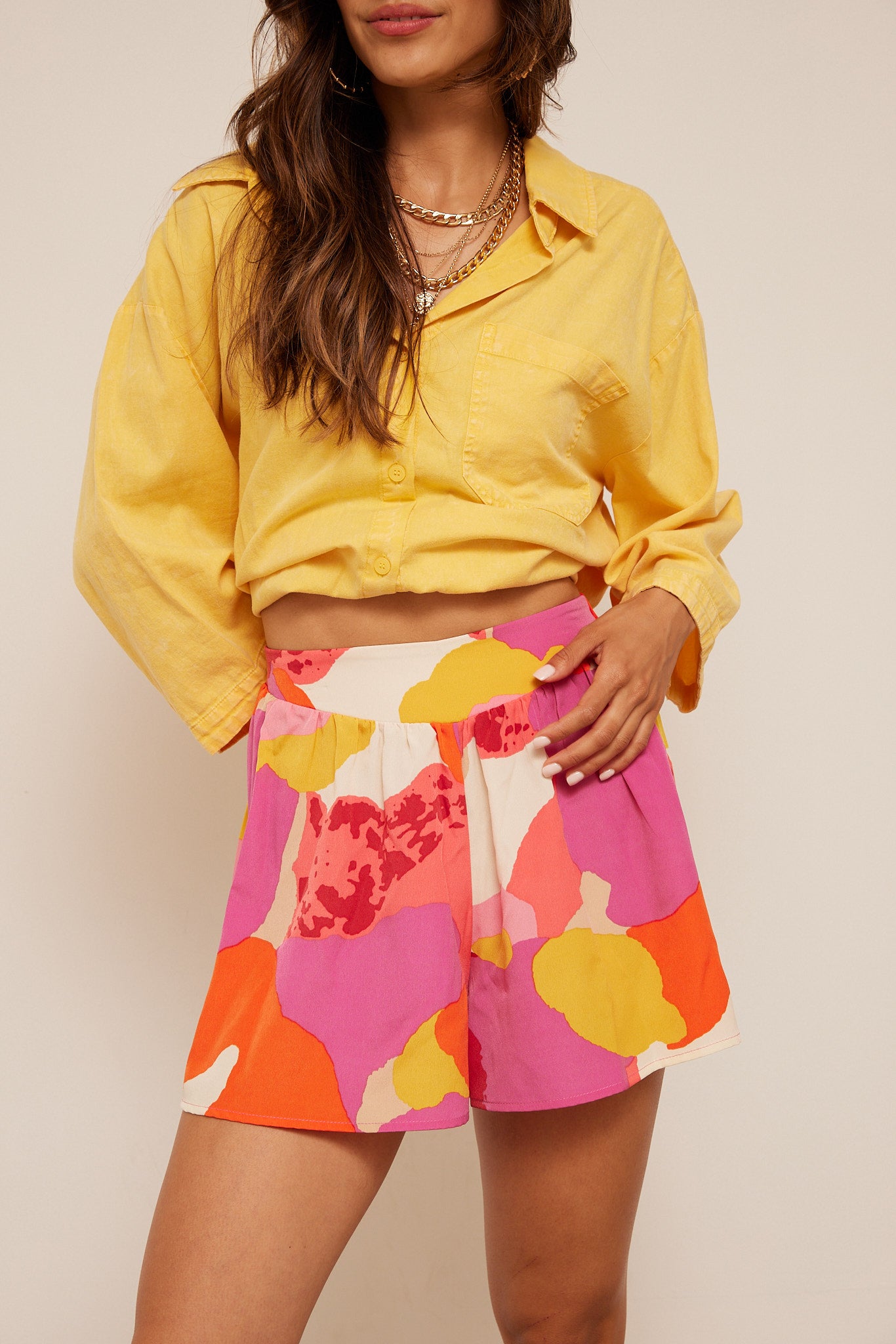 Laura Koi Flower Swing Shorts