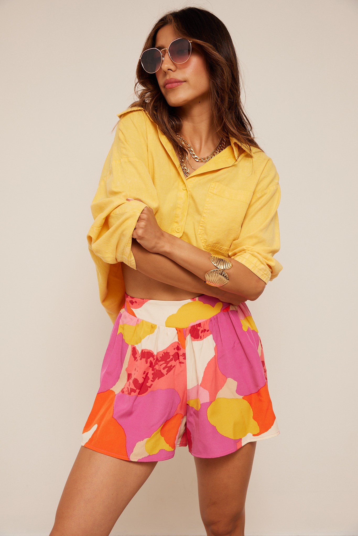 Laura Koi Flower Swing Shorts