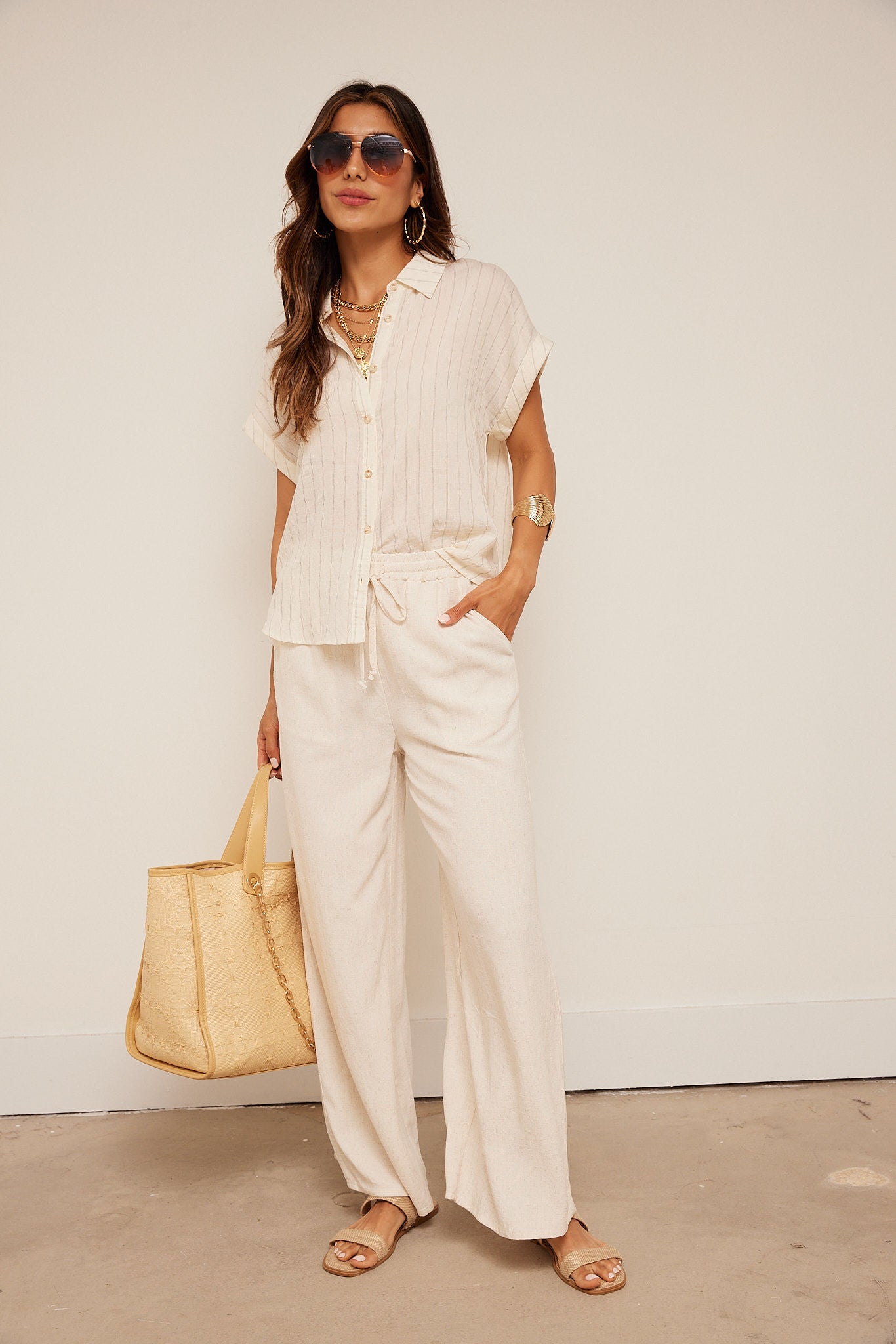 Evie Rolled Up Sleeve Stripe Top