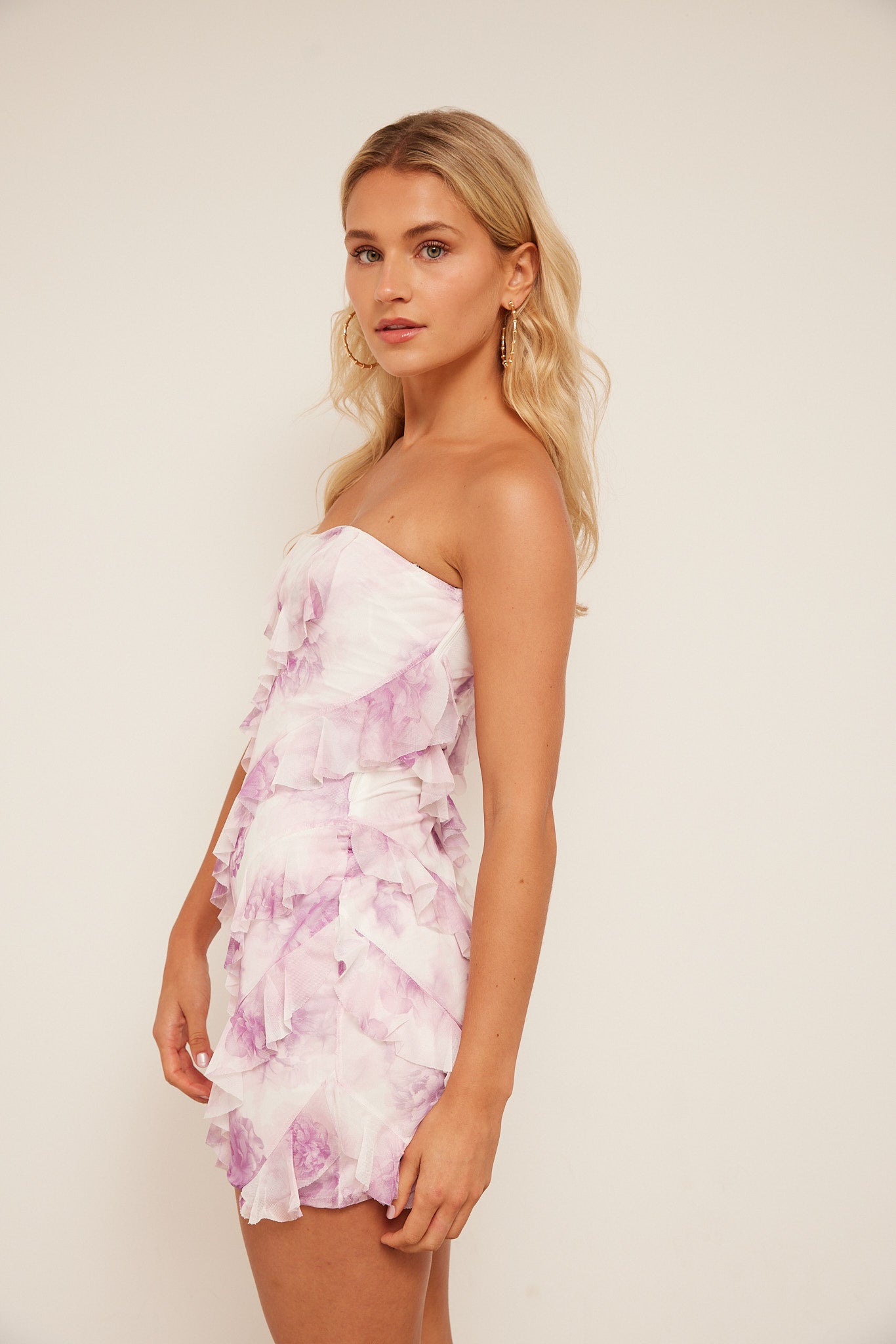 Casey Floral Print Ruffled Mini Dress