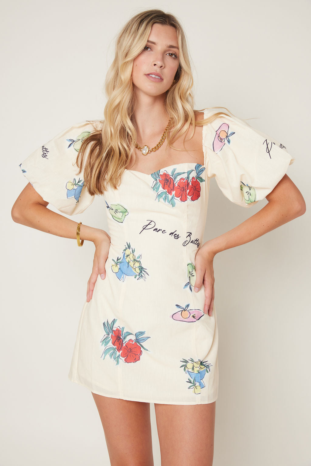 Selena Textured Puff Sleeve Mini Dress