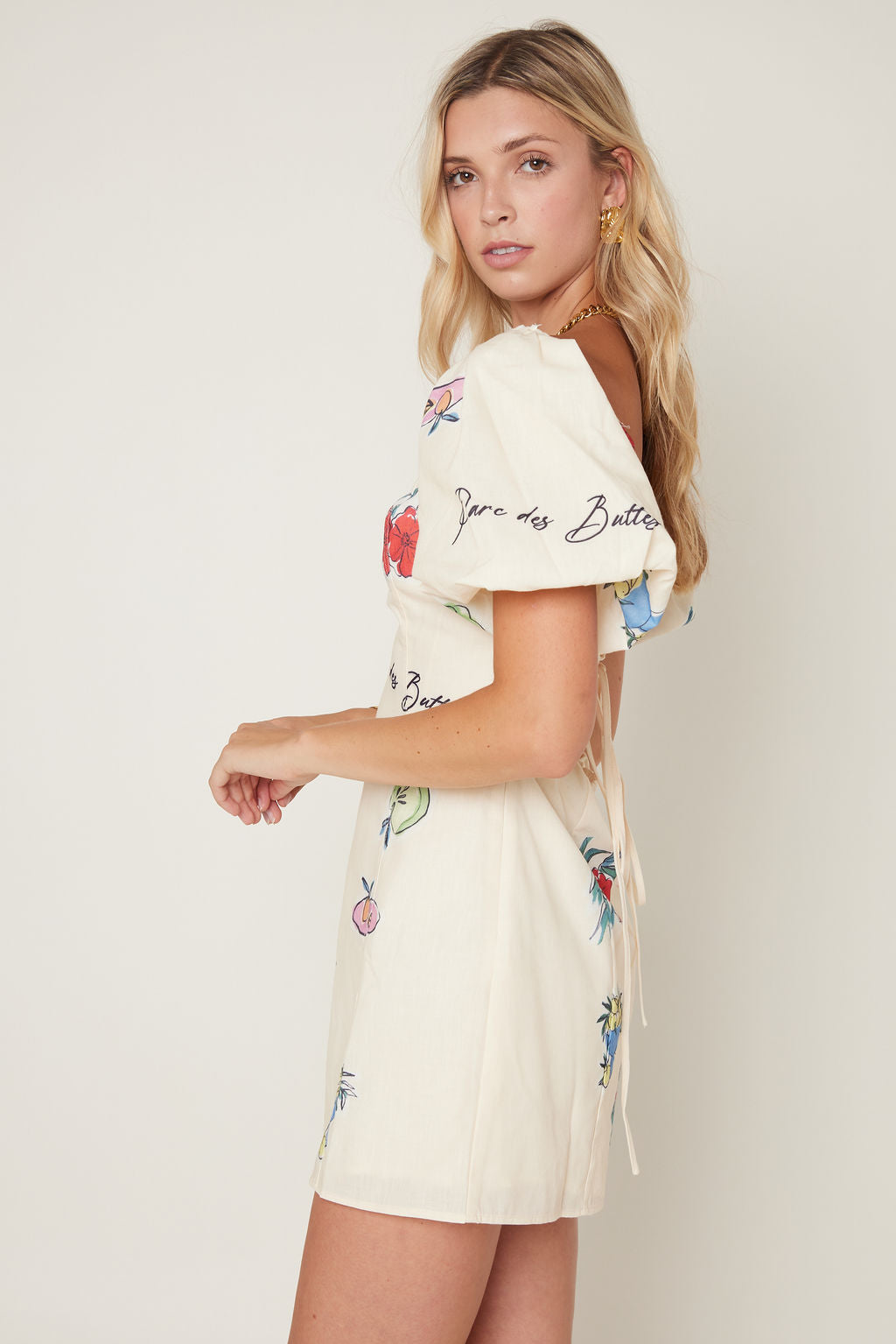 Selena Textured Puff Sleeve Mini Dress