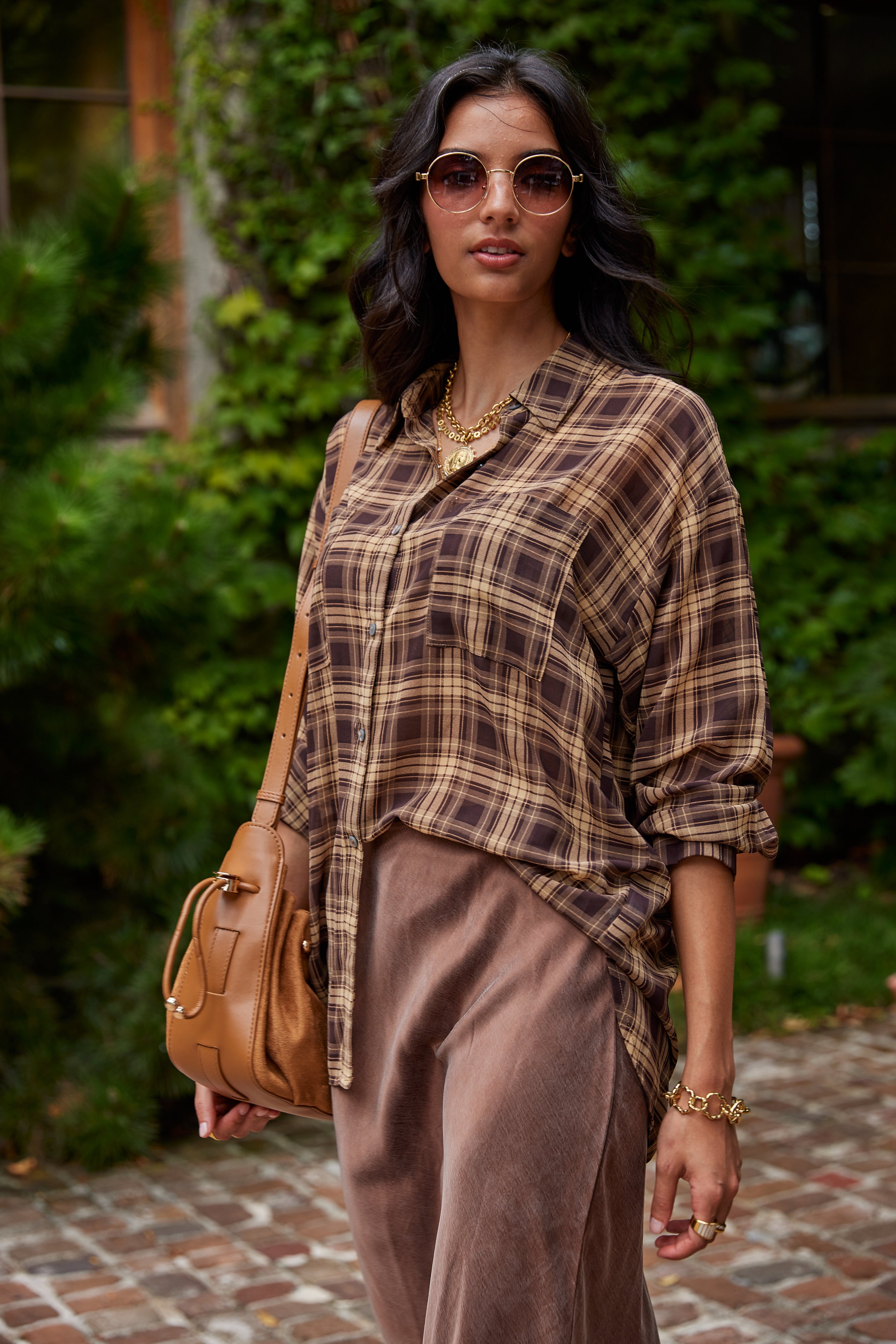 Esme Button Down Flanel Top