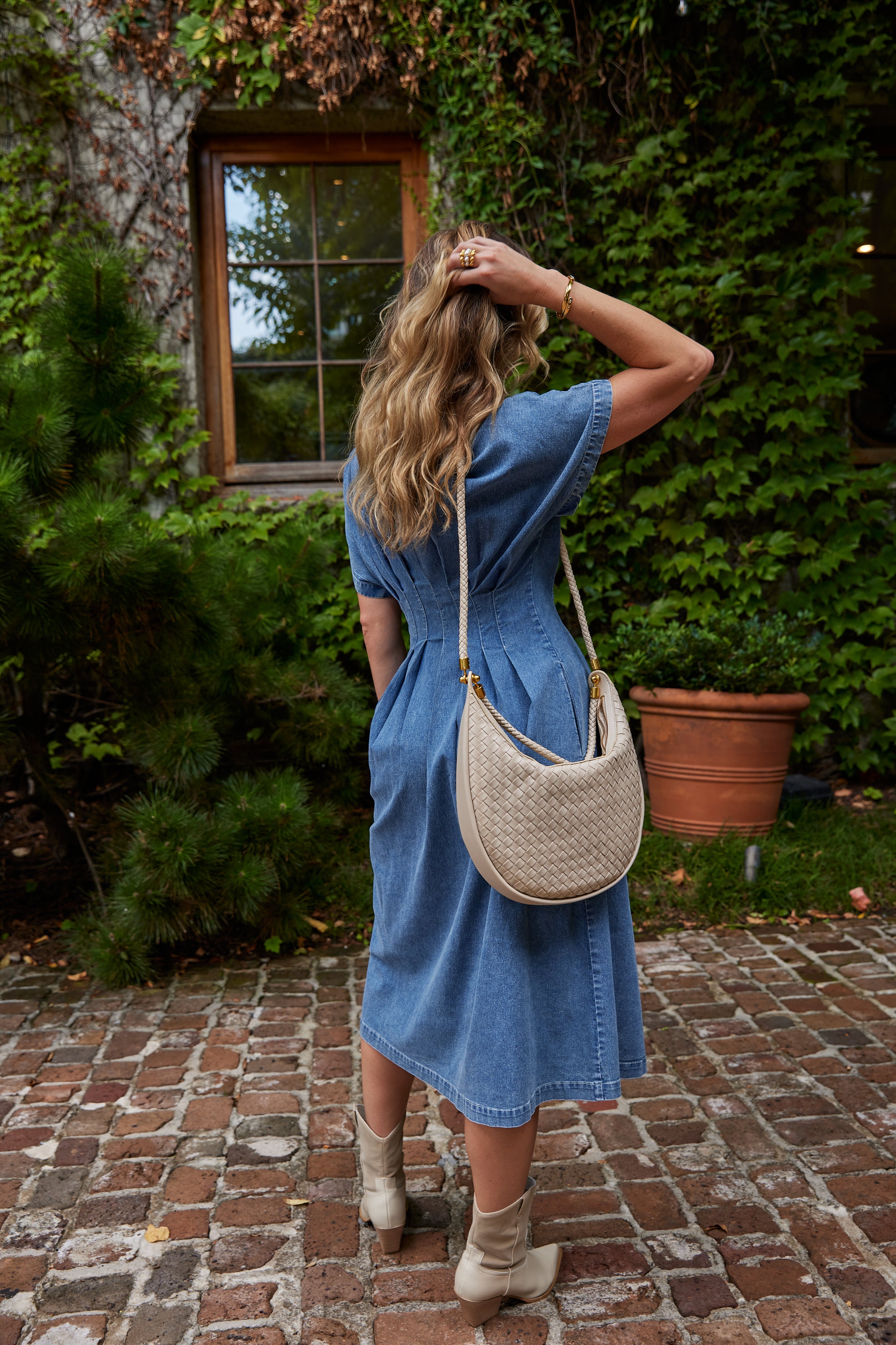 June Denim Button Down Dress
