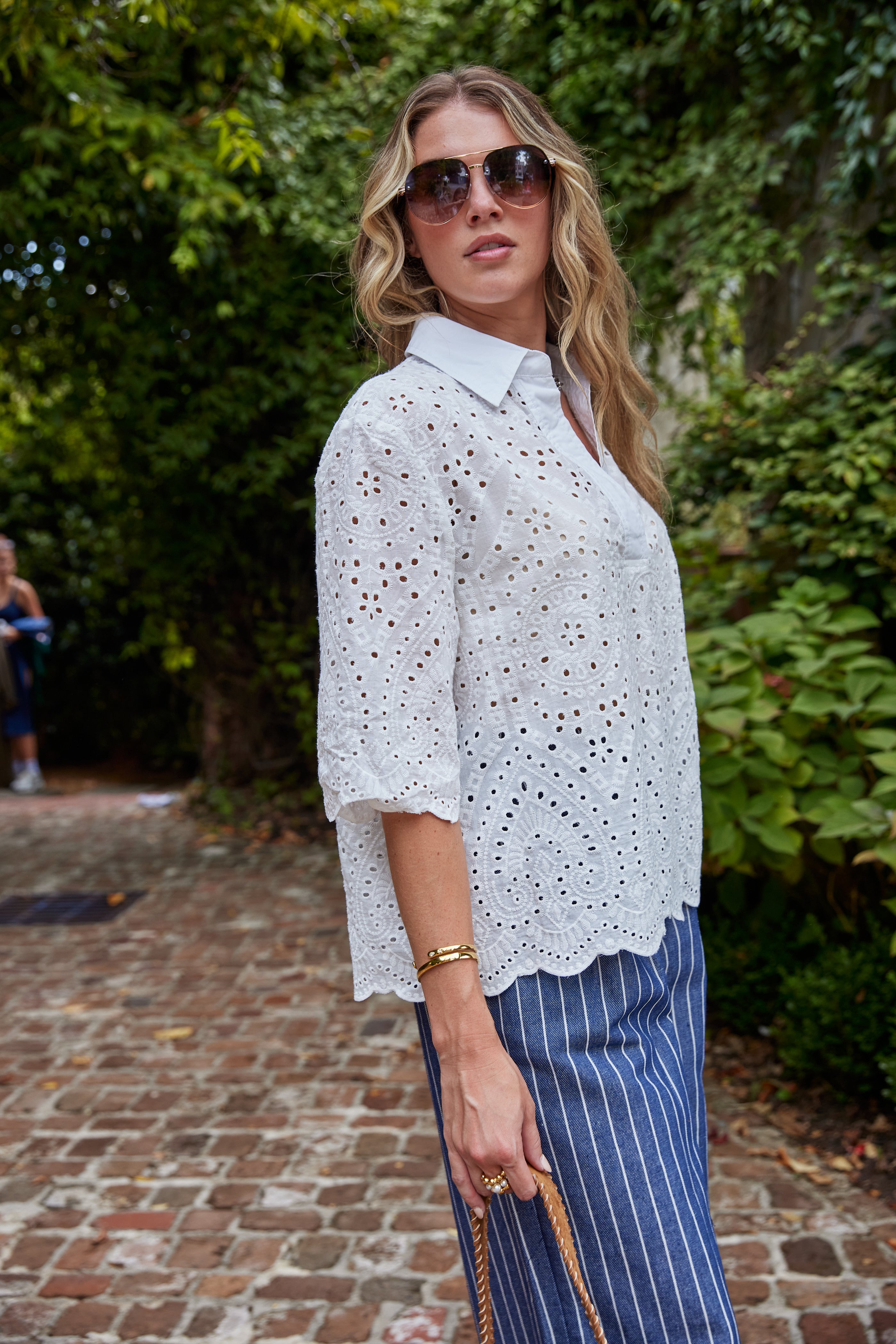 Alice Embroidery Hollow Out Blouse