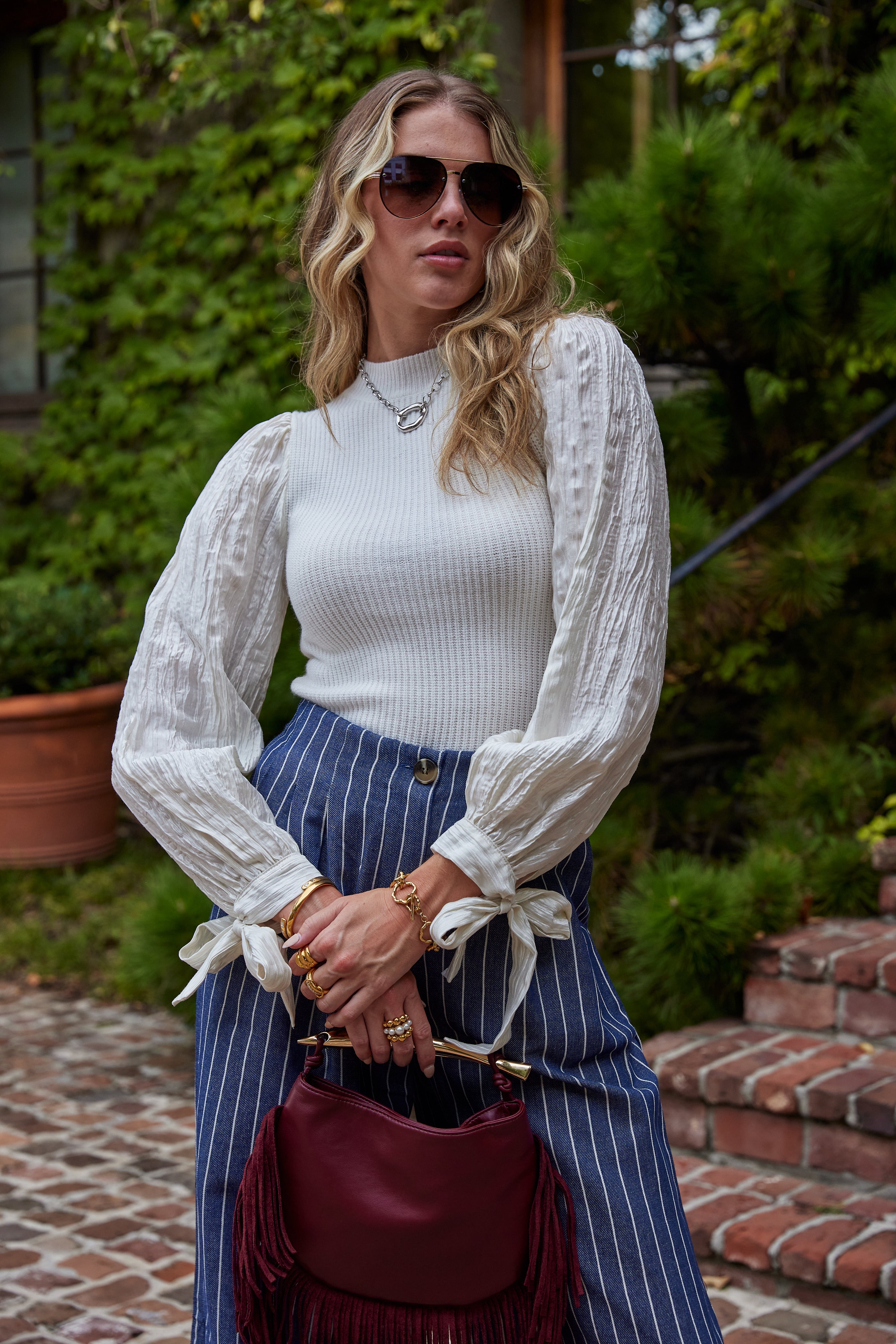 Brady Shimmer Sleeve Top