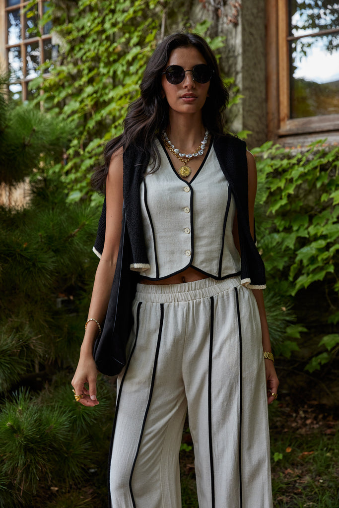 Jessie Black Stitch Vest