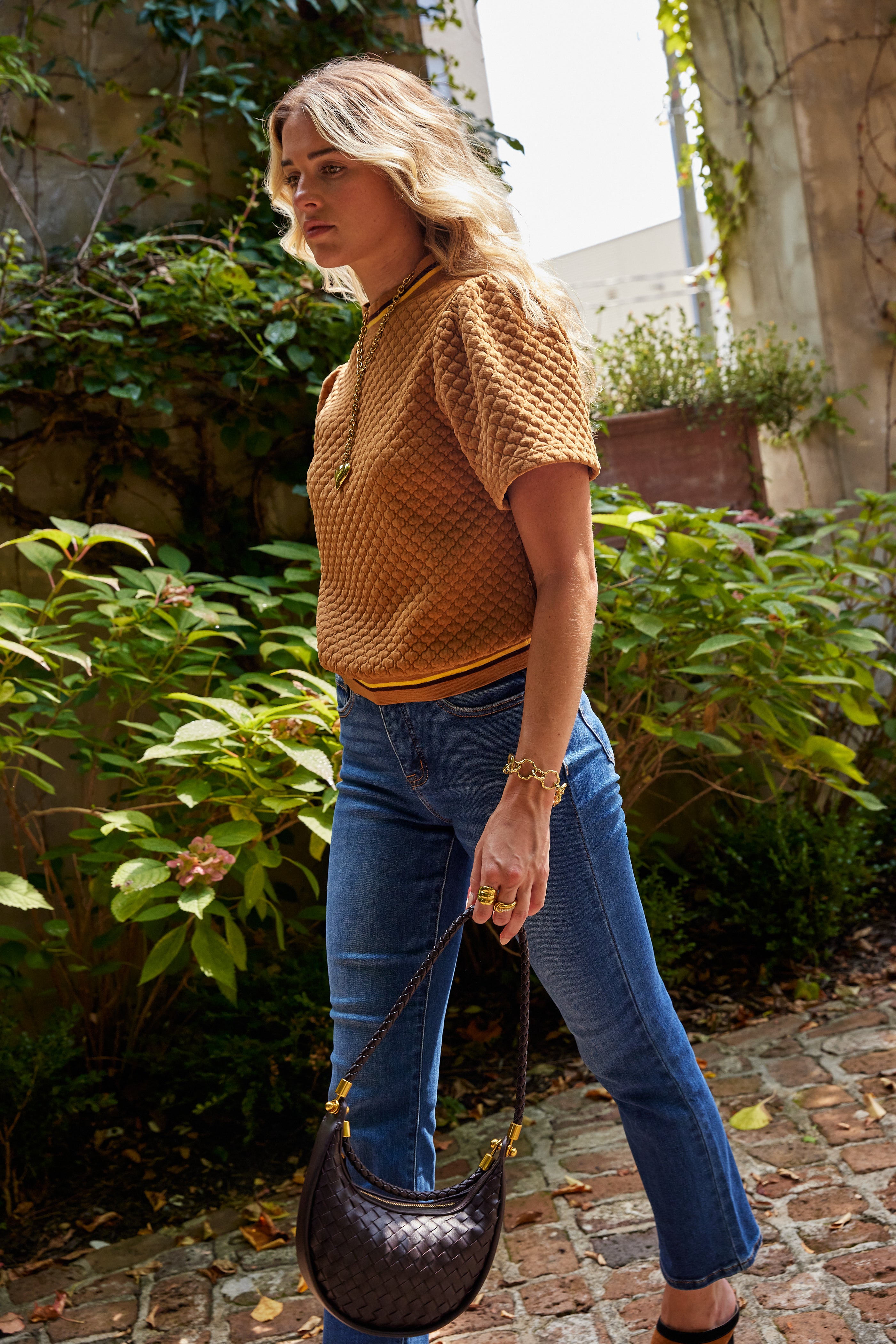 Perry Textured Short Sleeve Blouse