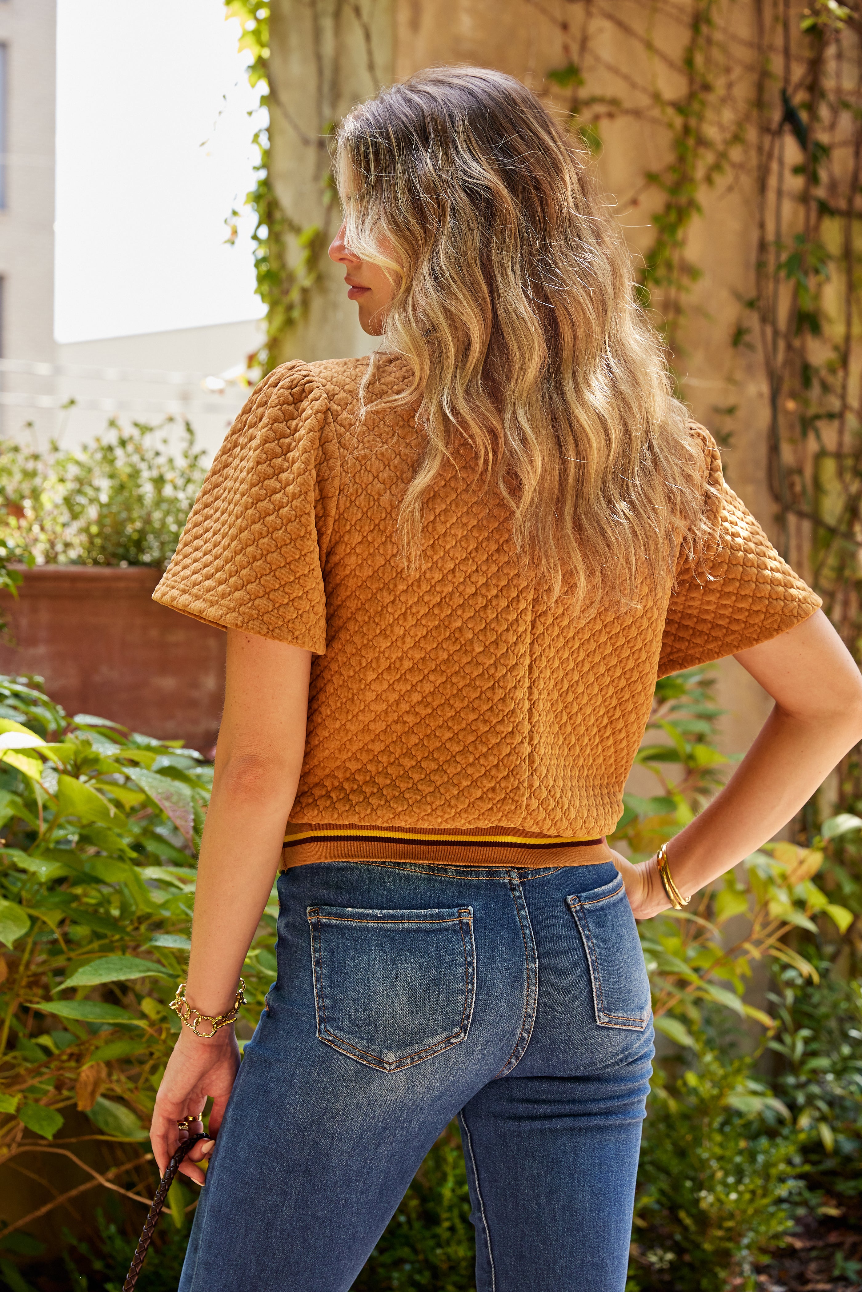 Perry Textured Short Sleeve Blouse