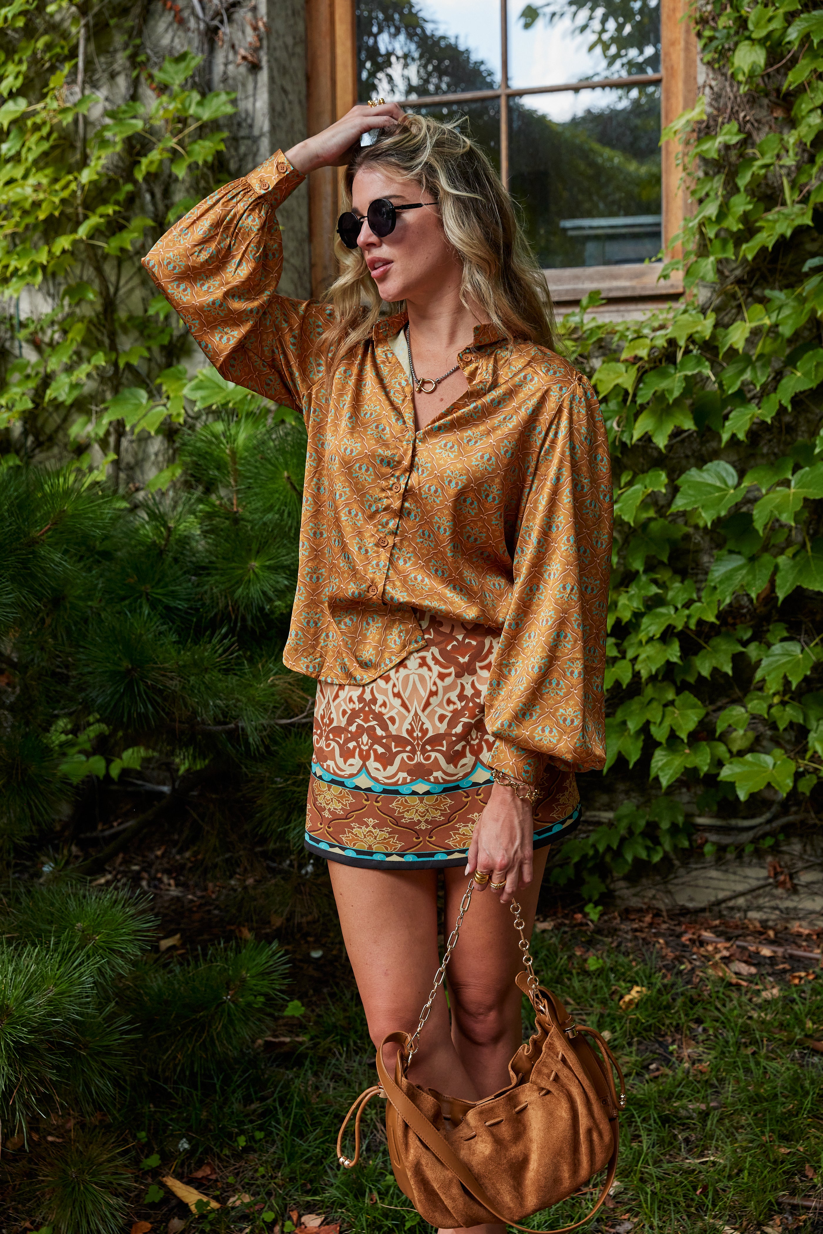 Trina Camel Woven Top