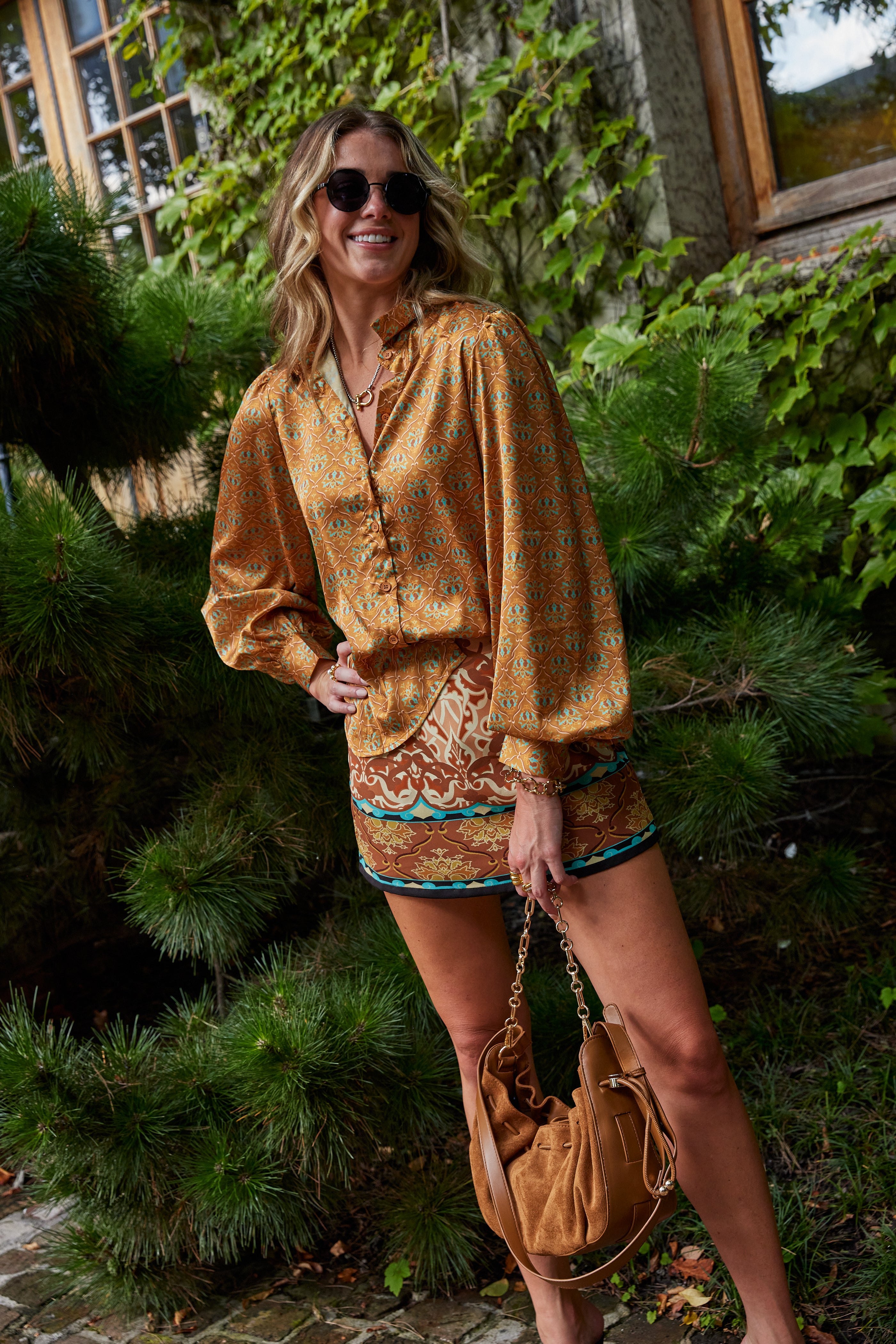 Trina Camel Woven Top