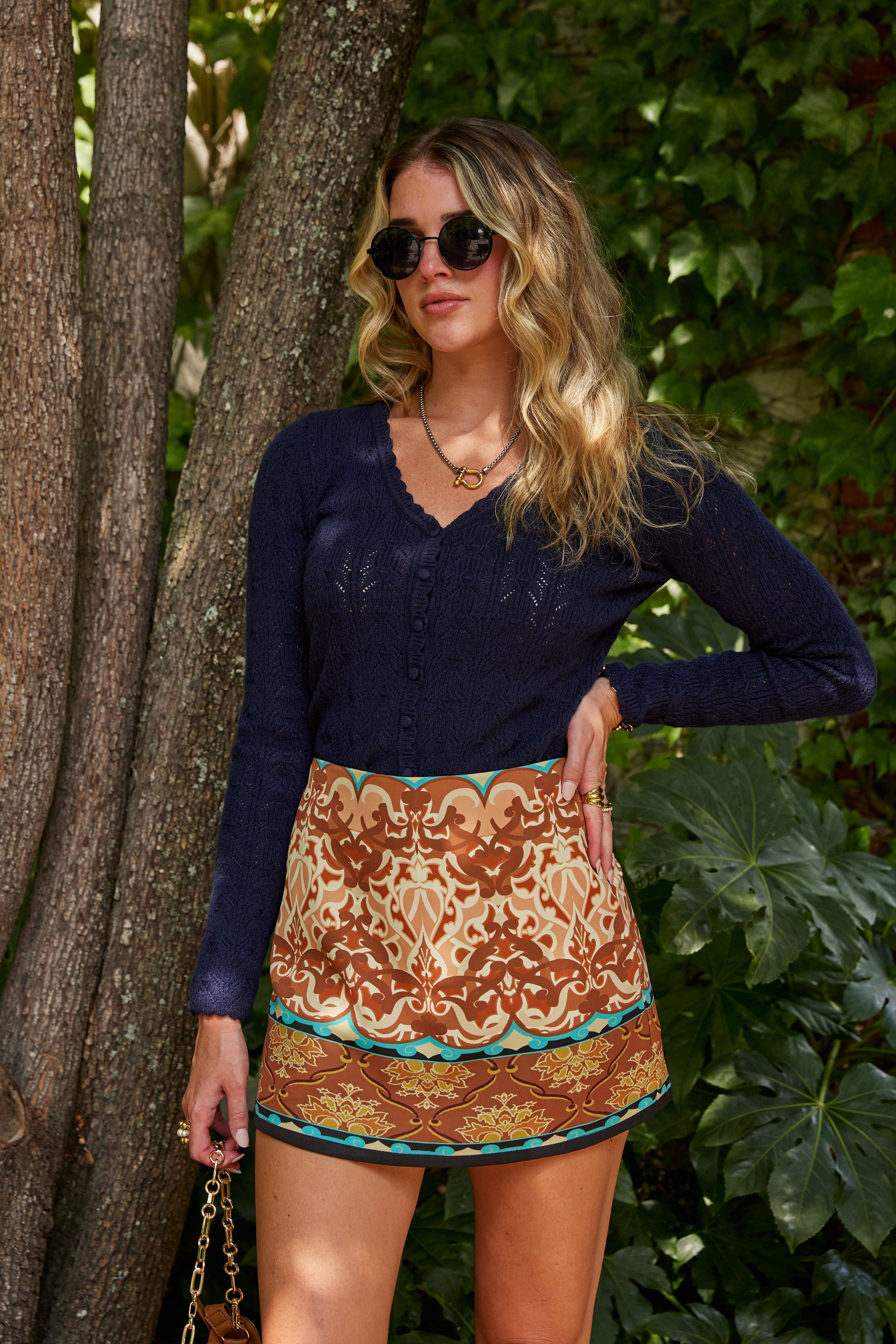 Jordan Pointelle Knit Scallop Detail Top