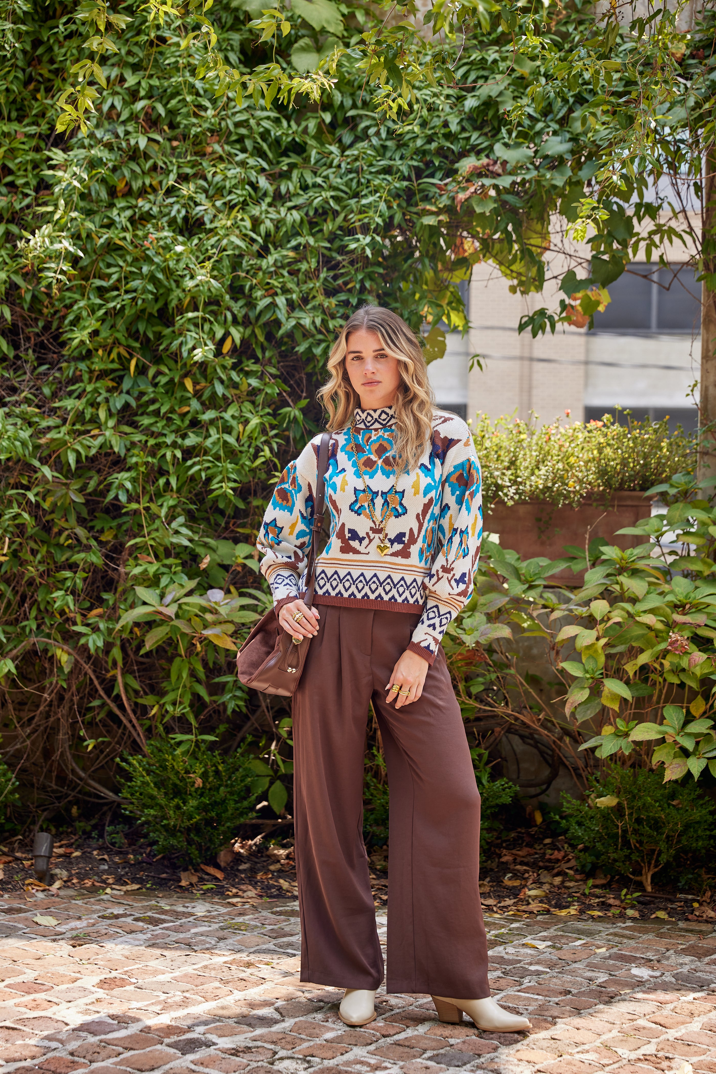 Mia Multi Patterned Knit Sweater