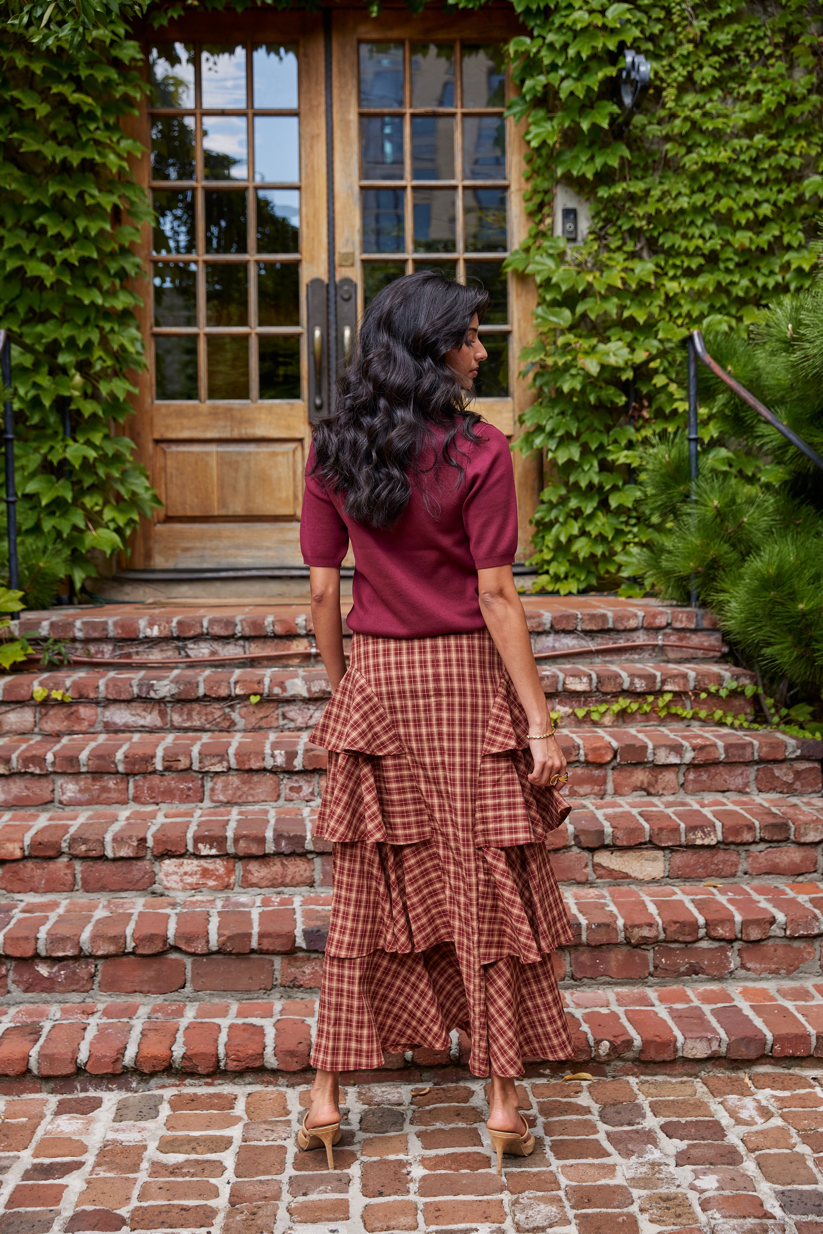 Dylan Tiered Plaid Mini Skirt