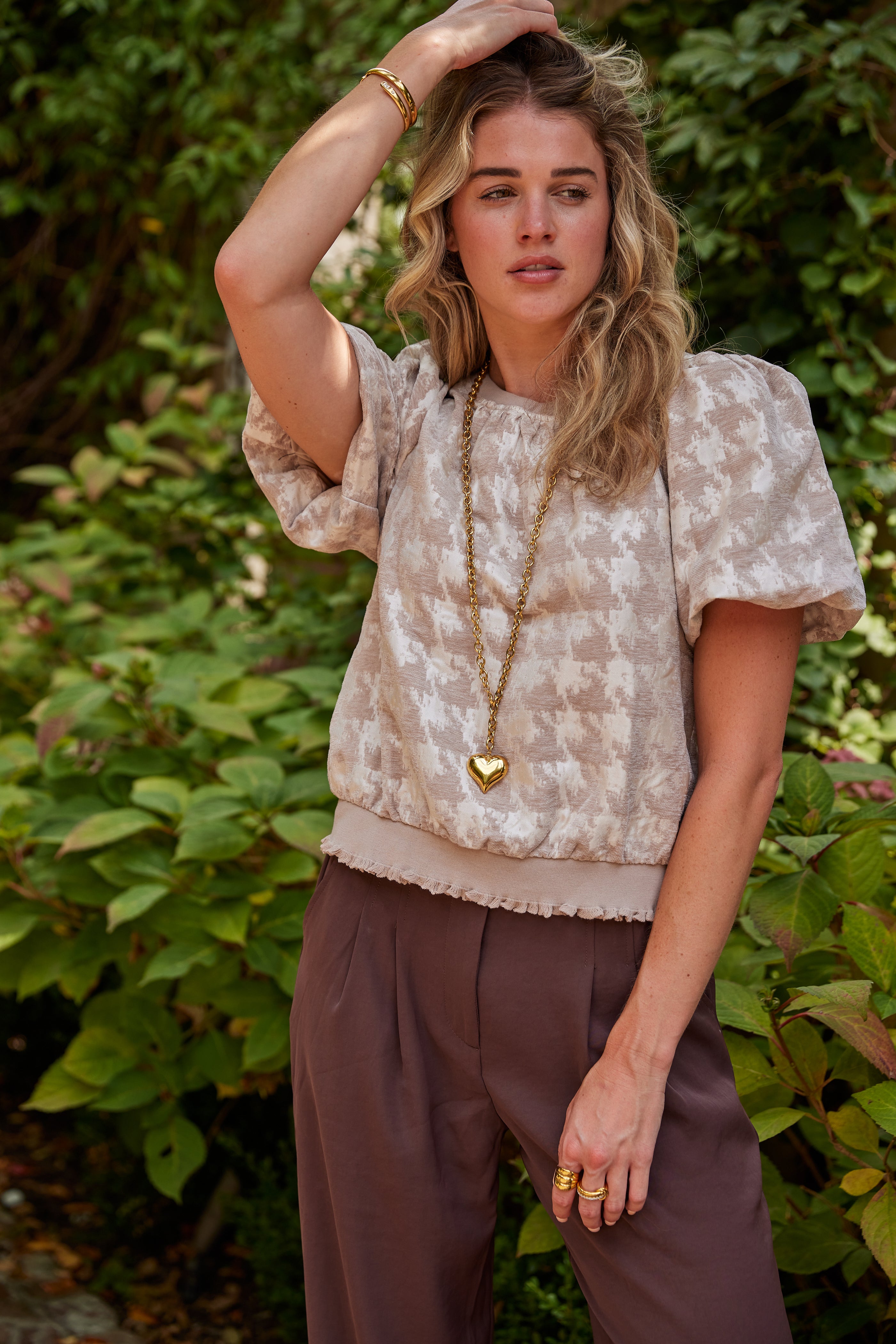 Ashley Houndstooth Stitch Top