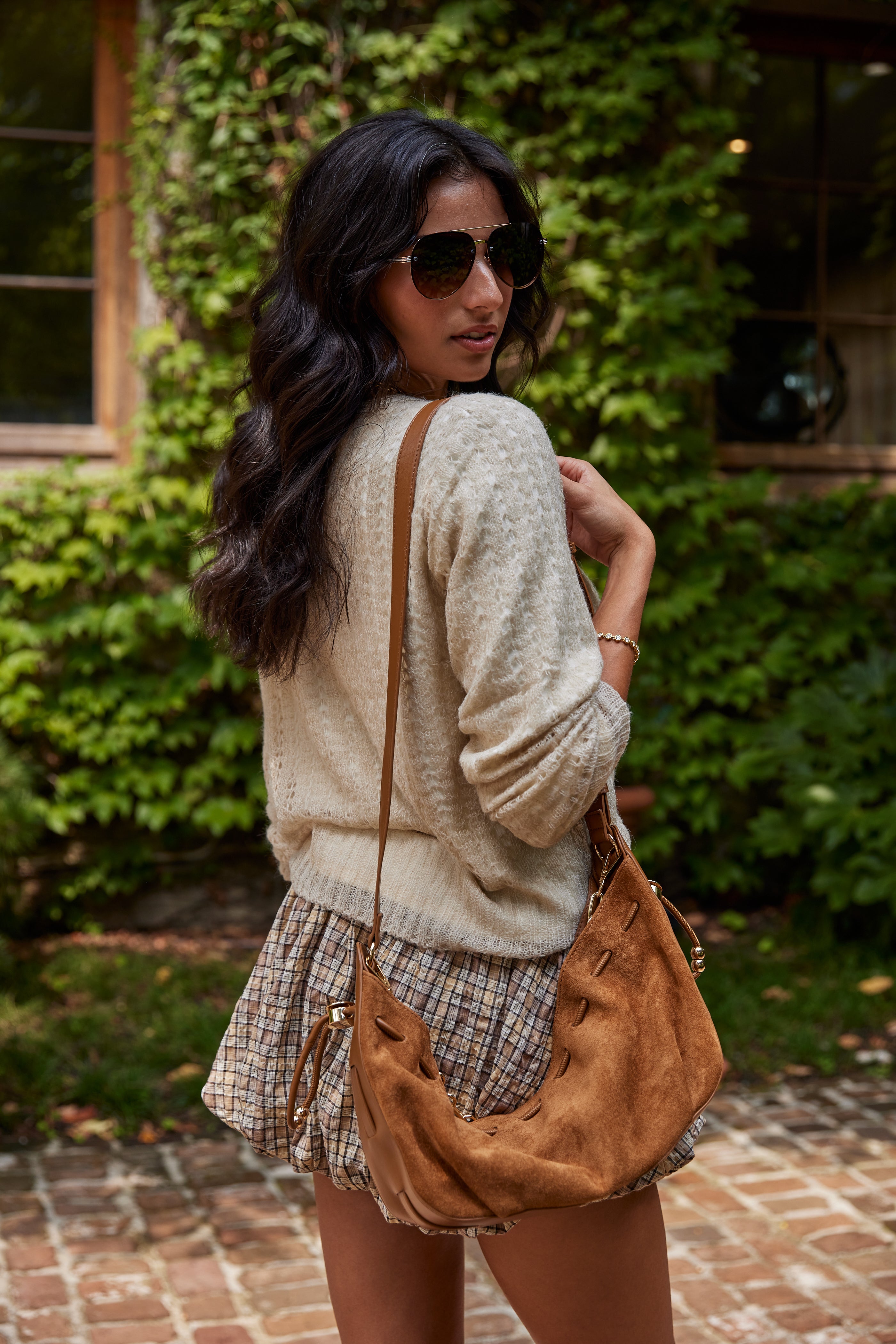 Rylee Check Print Bubble Skirt