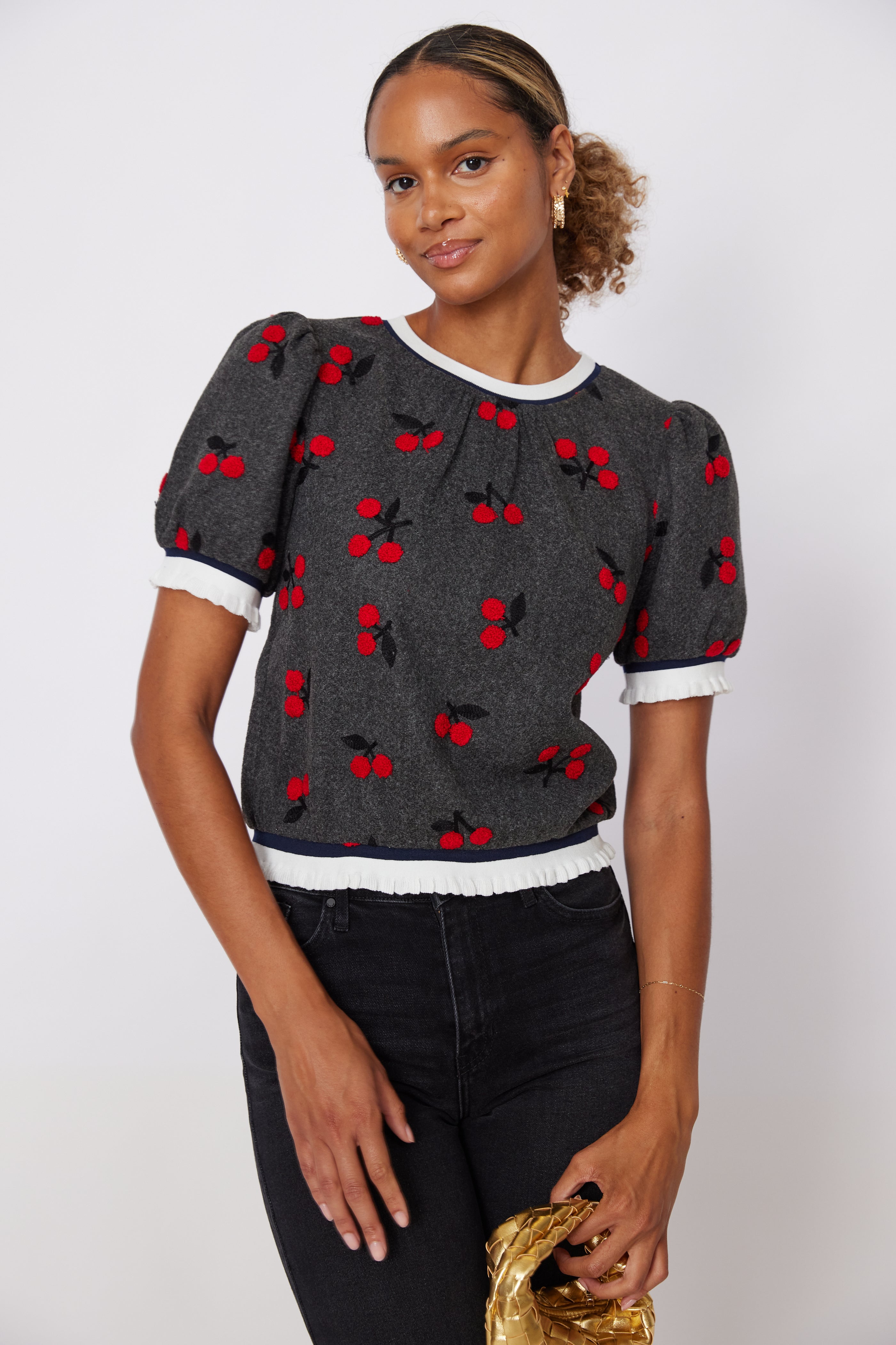 SALE - Jemma Cherry Knit Top