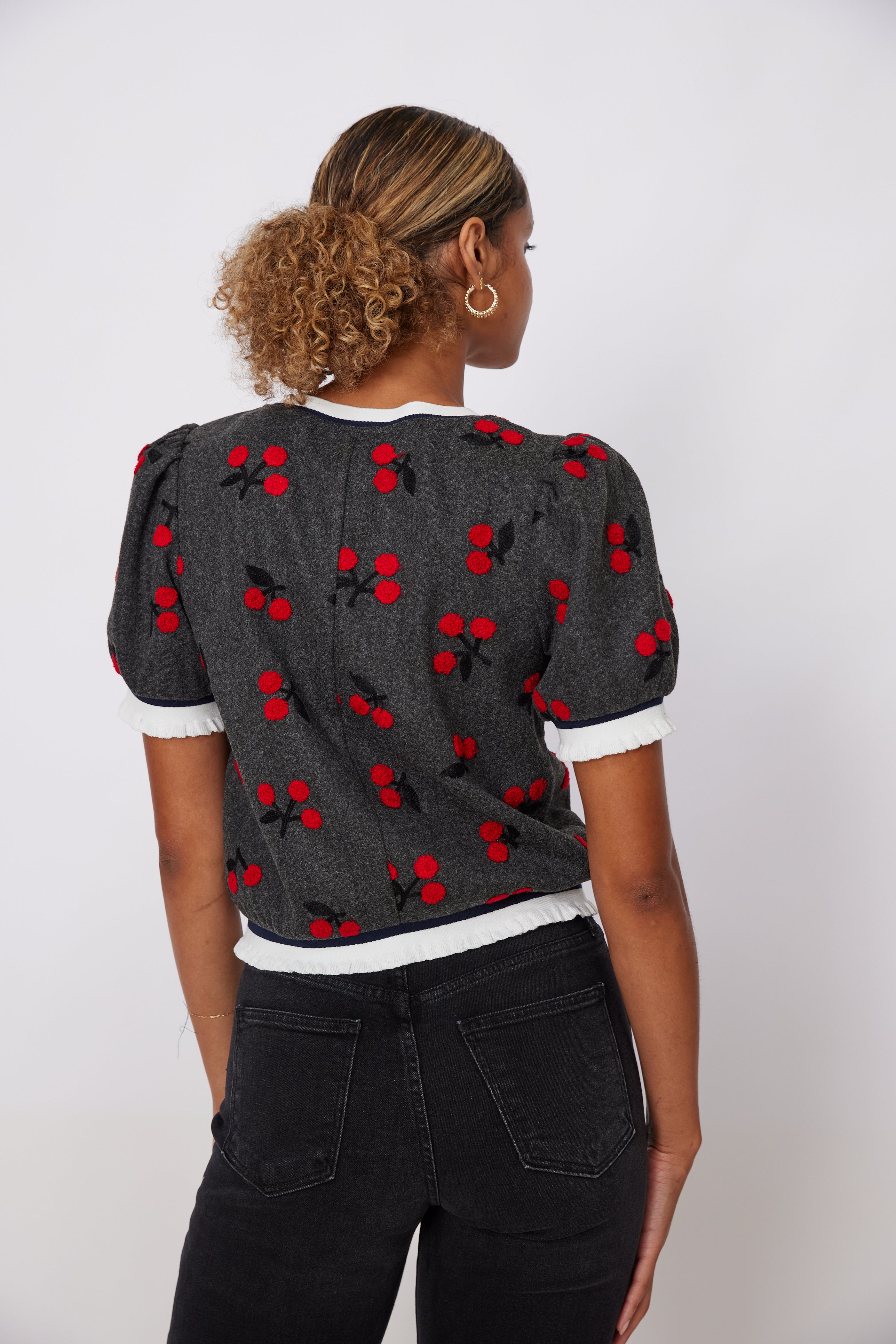 SALE - Jemma Cherry Knit Top