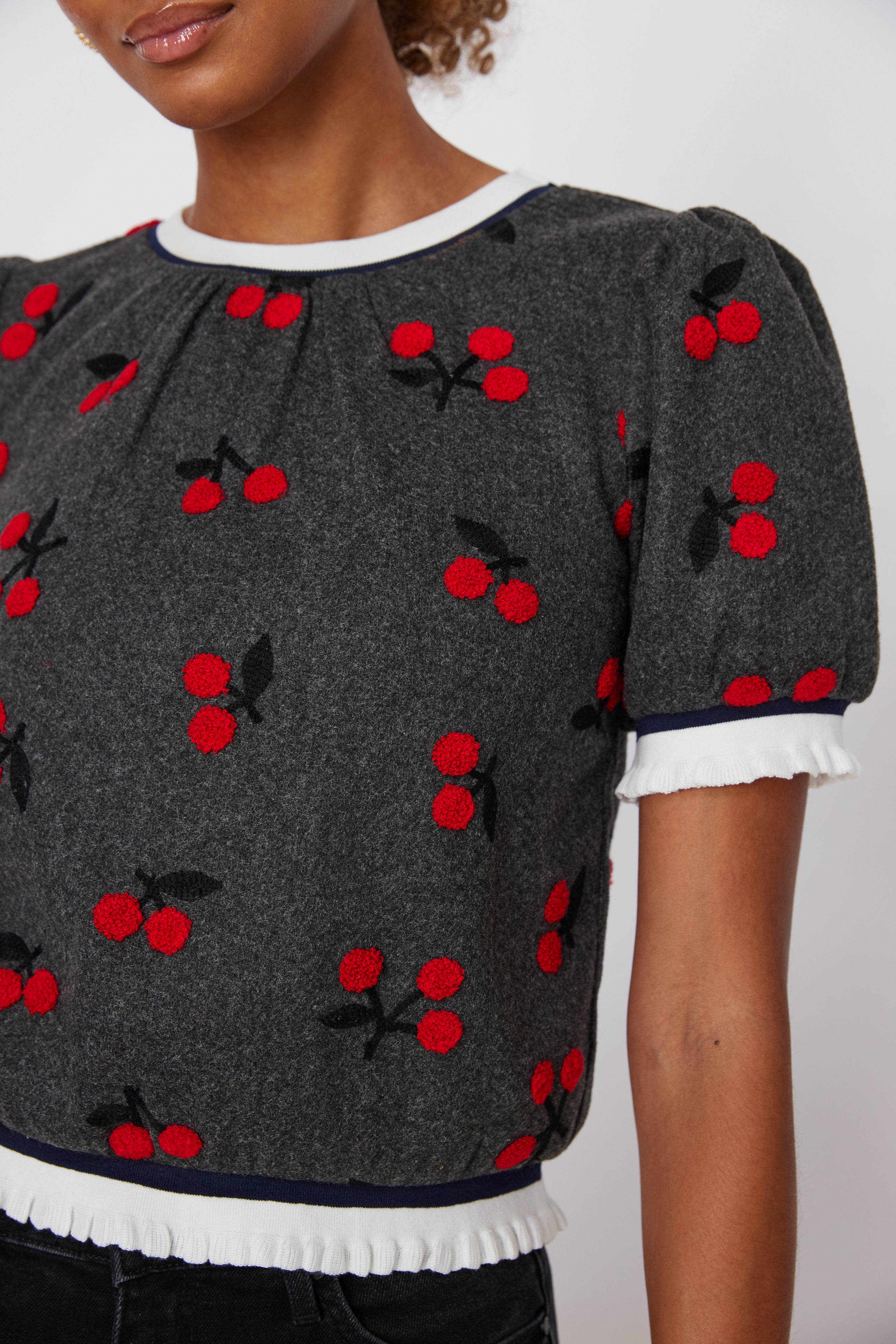 SALE - Jemma Cherry Knit Top
