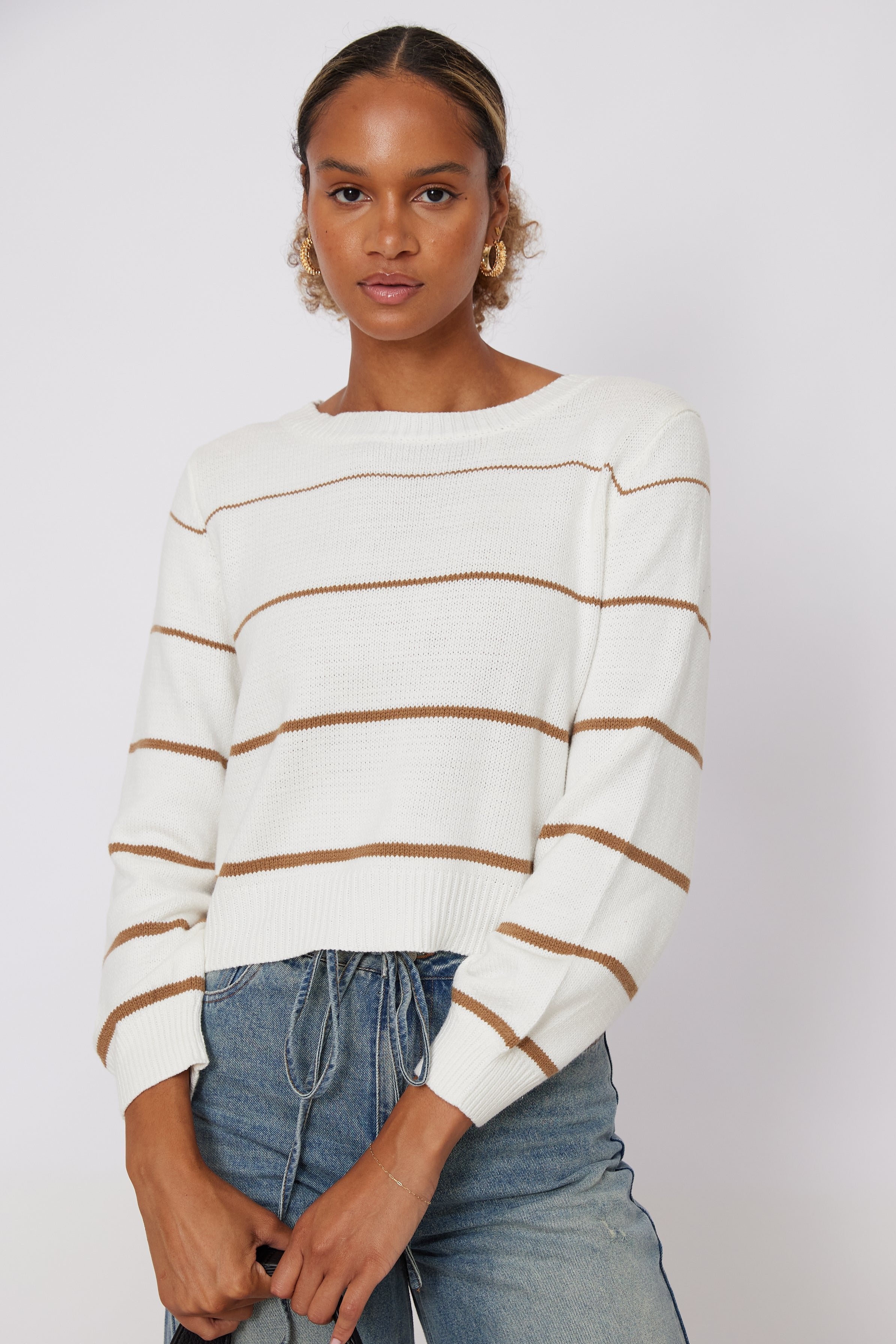 SALE - Chaney Striped Boatneck Sweater