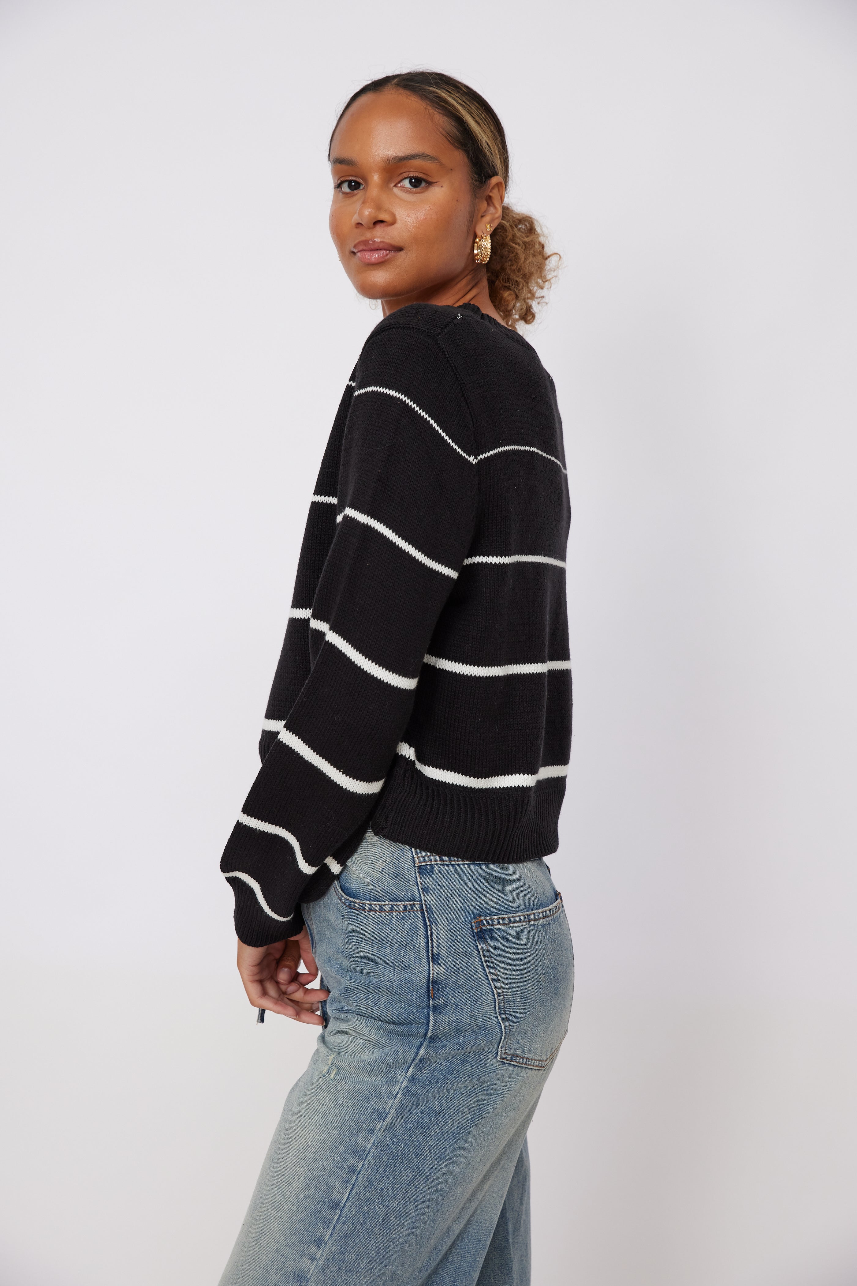 SALE - Chaney Striped Boatneck Sweater