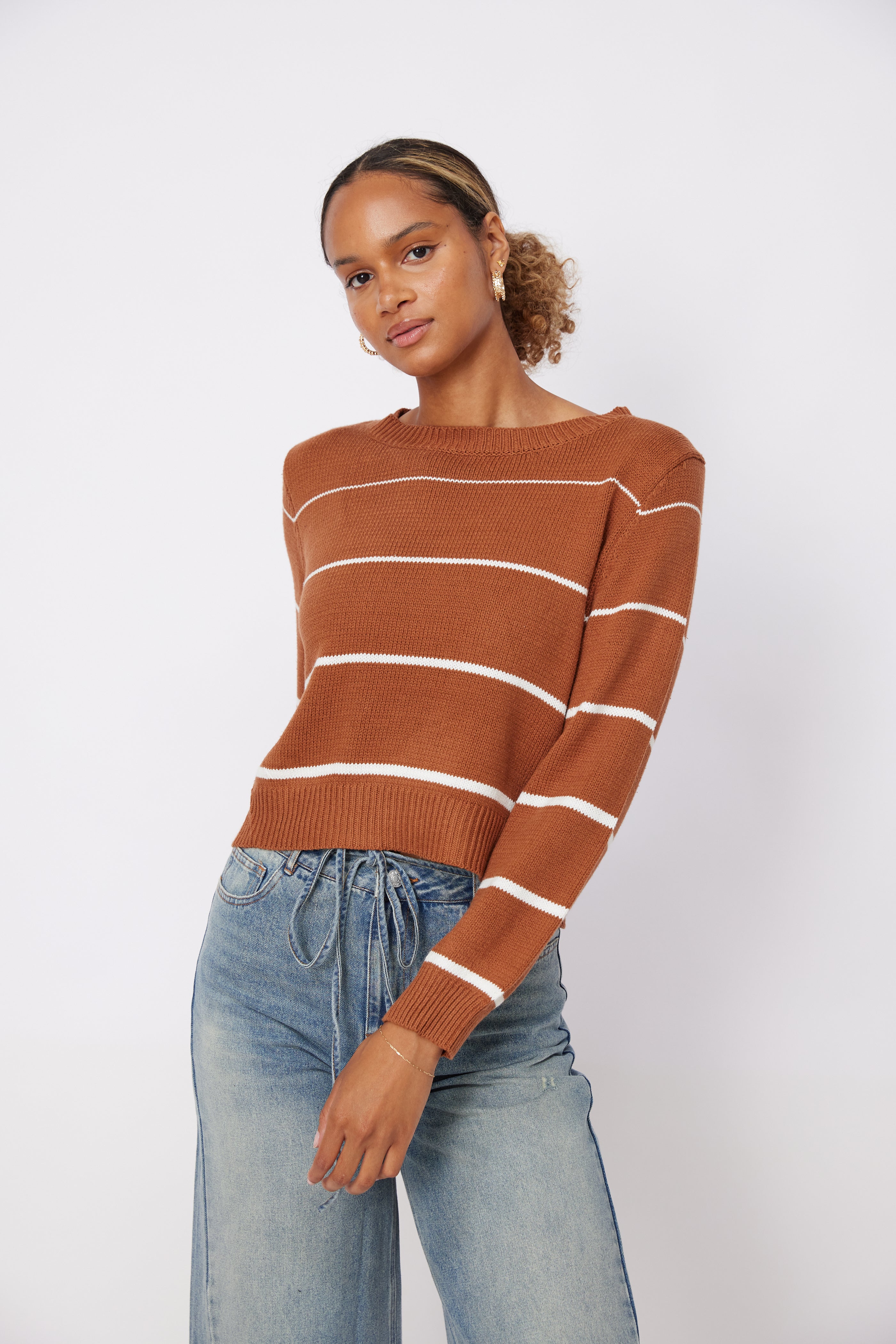 SALE - Chaney Striped Boatneck Sweater